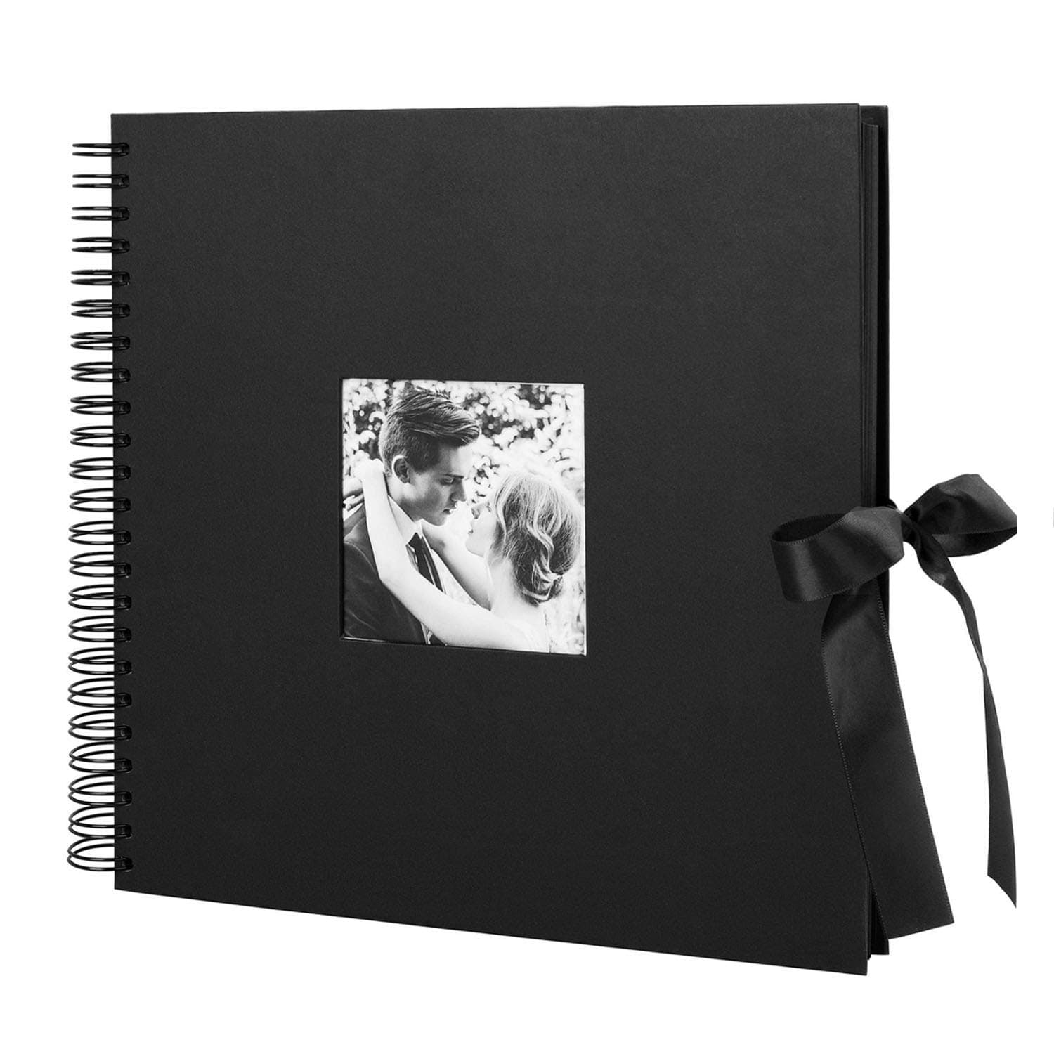 DIY Photo Album with Photo Opening Wedding Guest for Anniversary Travel Memory Black 10X10inch