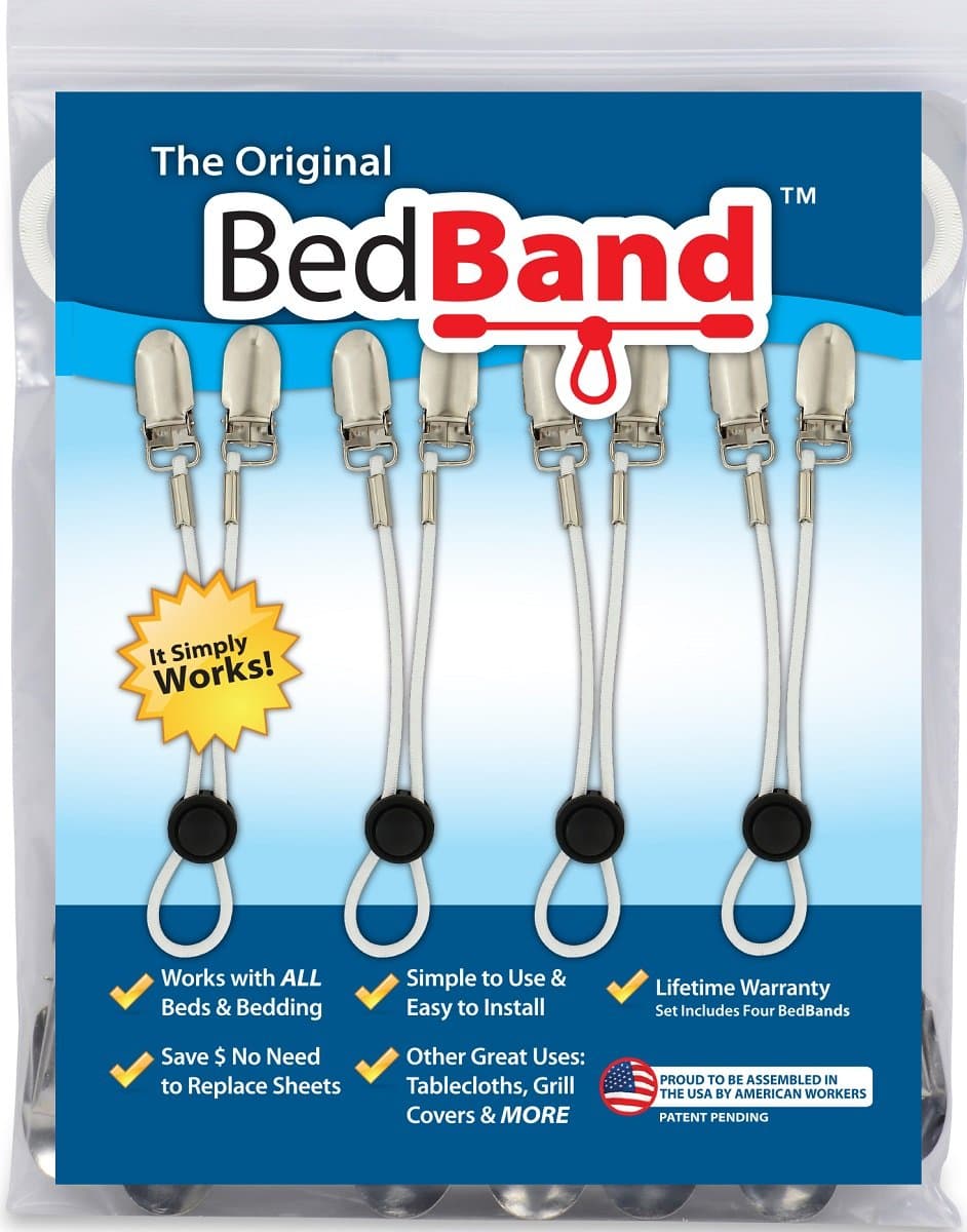 The Original Adjustable Fastener/Holder/Strap/Suspender/Gripper for Your Sheets (3 Pack - White)