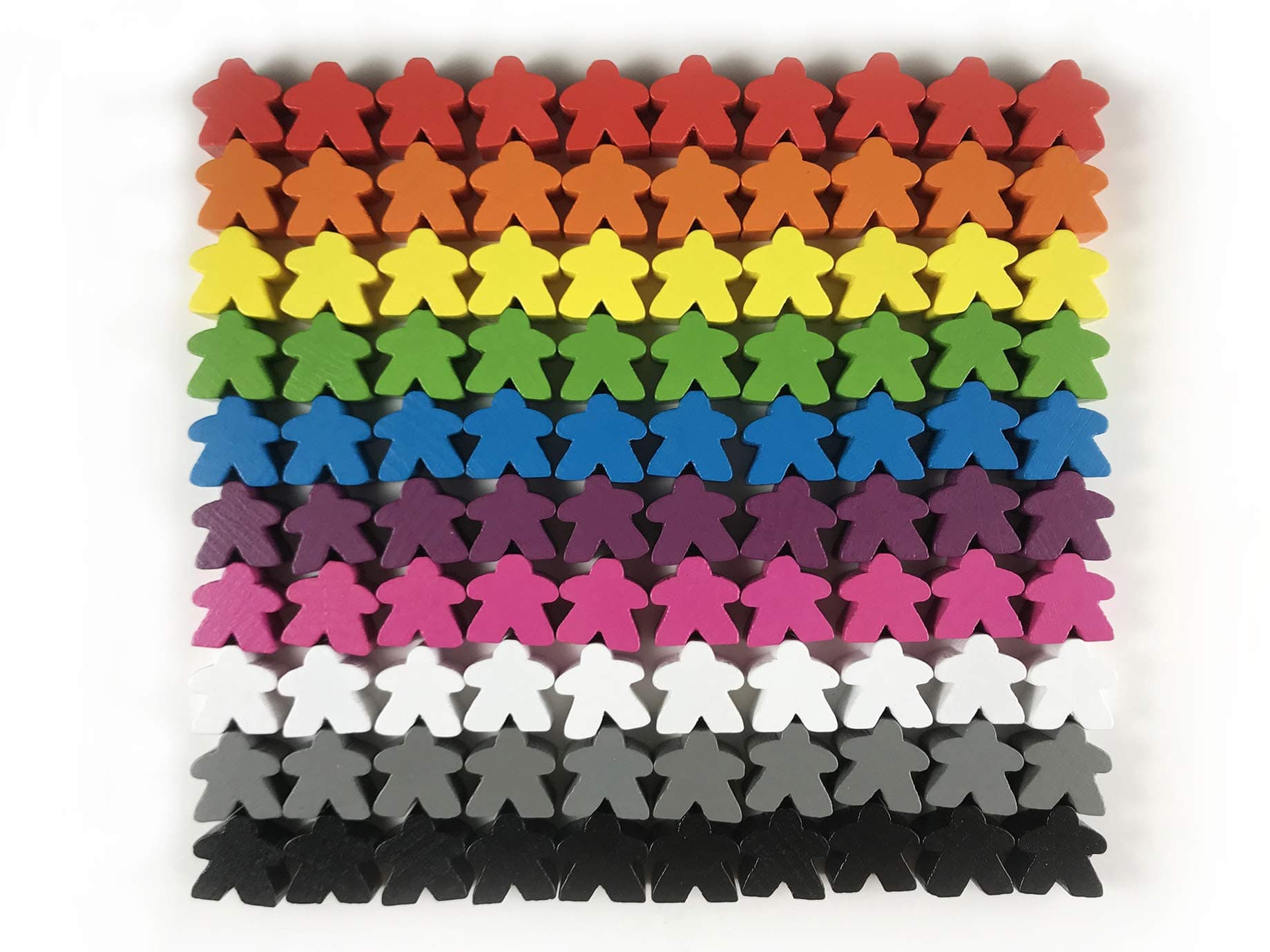 100 Wooden Meeples, Family Games Accessories – Multi-Color Board Game Tokens Ideal for Sorting, Counting, Classrooms, Replacement Pieces