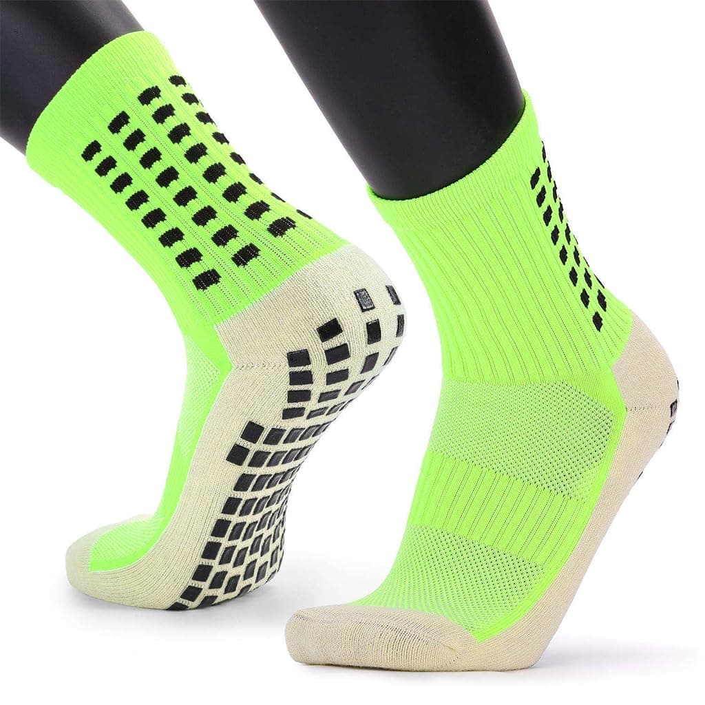 PROBEROS® Professional Football Socks, Rubber Anti-Slip Design Sport Soccer Breathable Sport Compression Socks for Men & Women, for Badminton Soccer Running Gym Indoor Training, Green