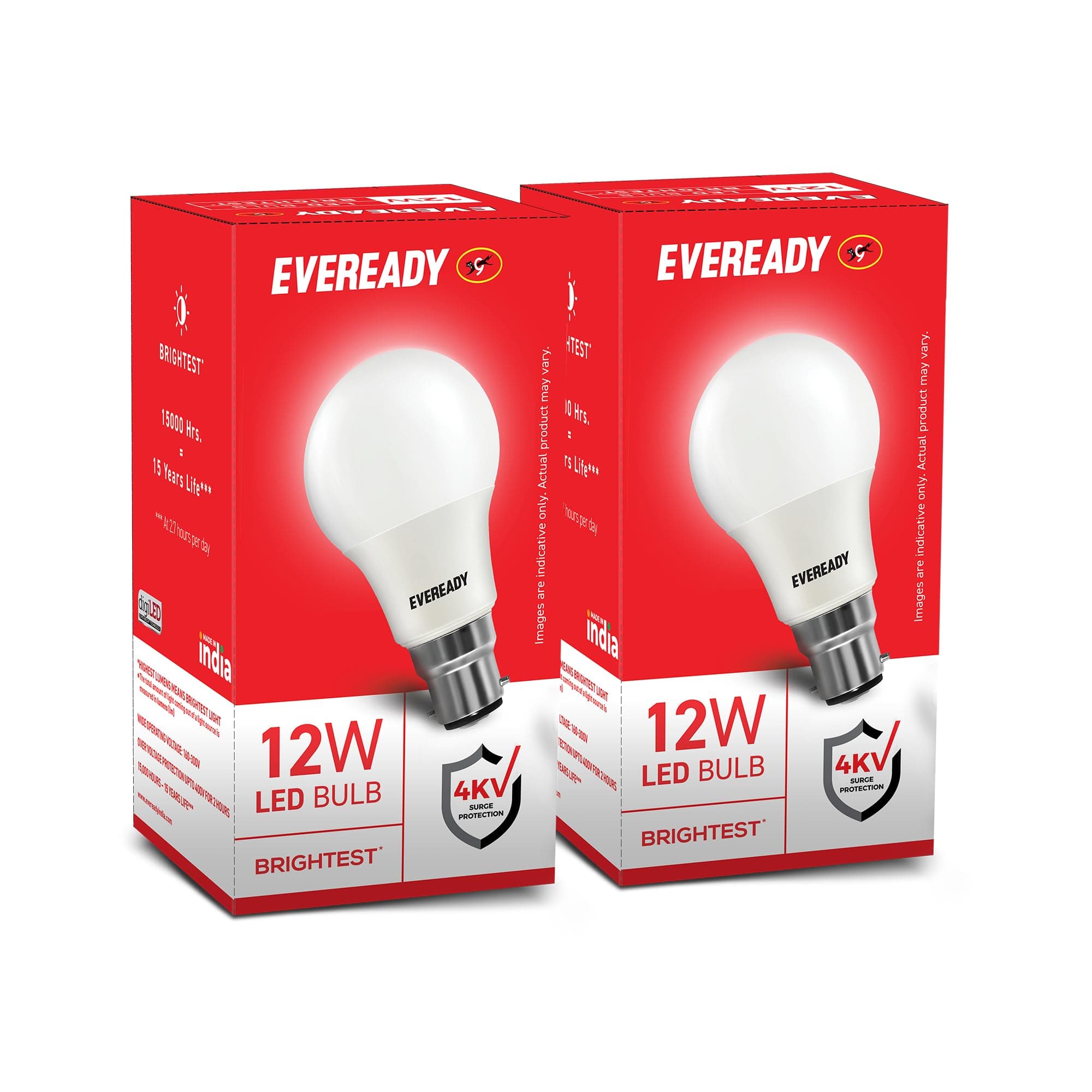 EVEREADY GIVE ME RED 12Watt Led Bulb Pack of 2