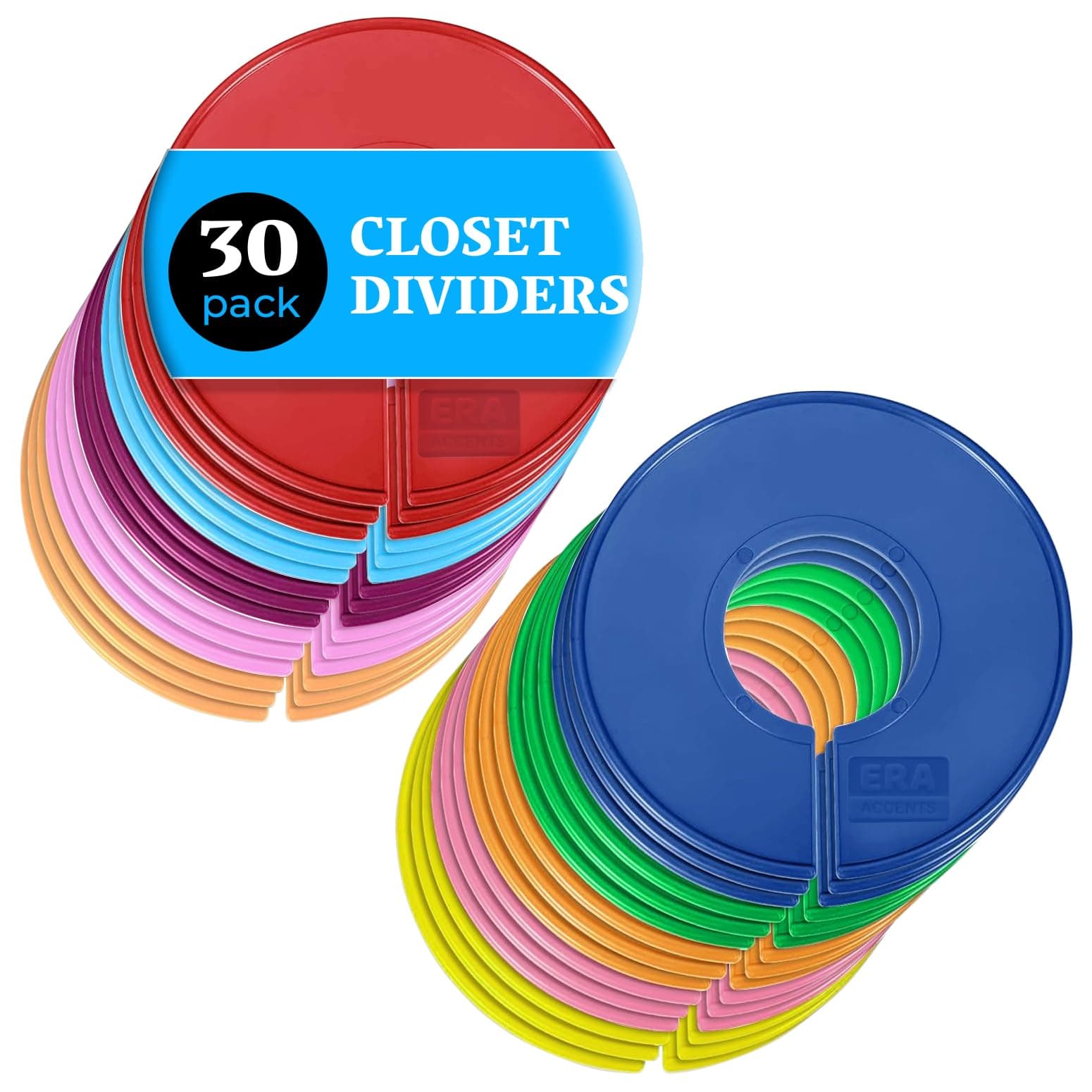 Closet Dividers for Hanging Clothes- Set of 30 Closet Divider Set | Color Clothing Rack Dividers, Clothes Dividers for Closets, Closet Labels, Dividers Closet Clothes Dividers