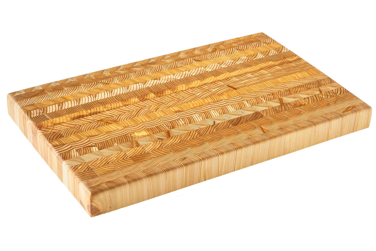 Larch Wood Canada End Grain Large Cutting Board, Standard Line, Handcrafted for Professional Chefs & Home Cooking, 21-5/8" x 13" x 1-3/4"