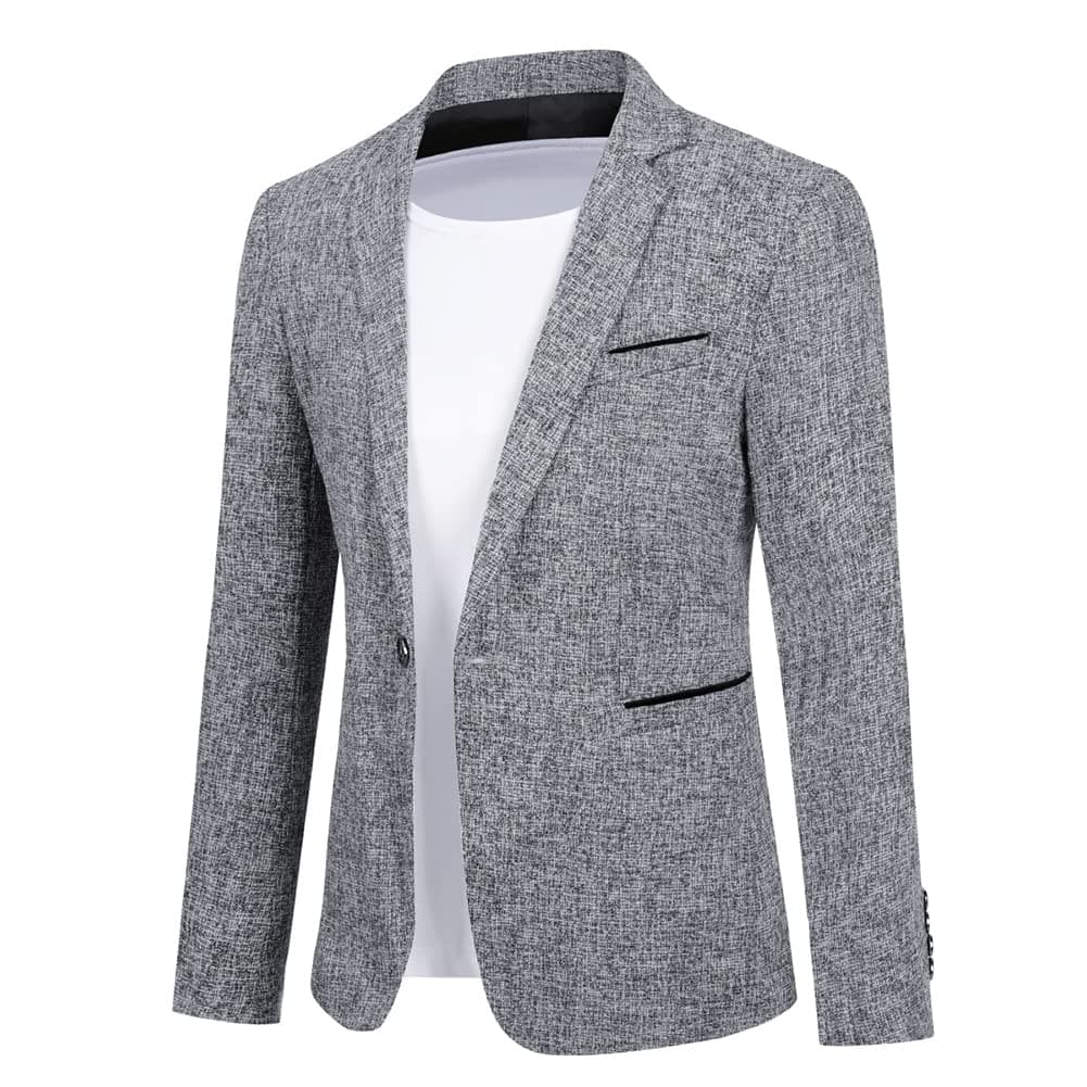 Men's Suit Jacket One Button Slim Fit Sport Coat Business Daily Blazer