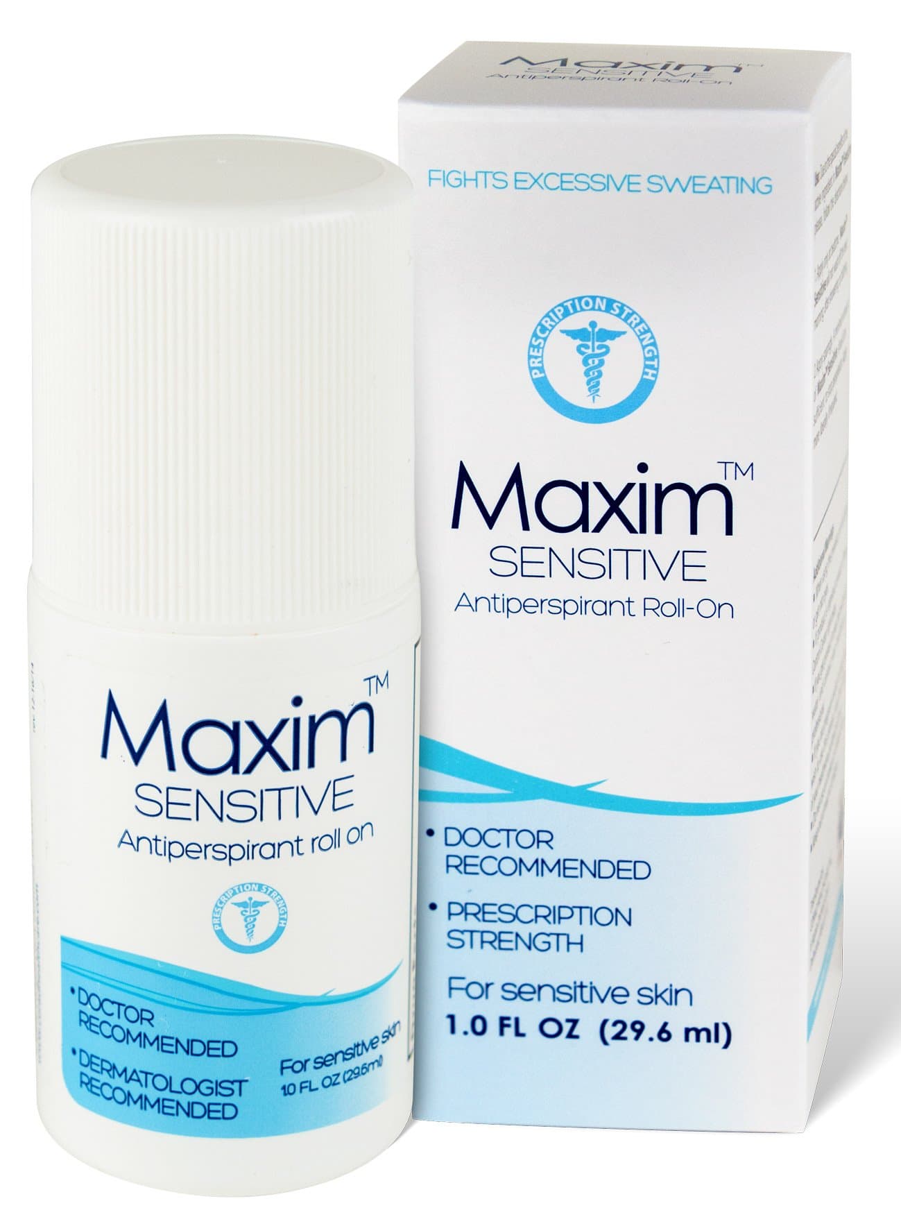 Maxim Sensitive Clinical Strength Antiperspirant Men, Unscented Strong Deodorant for Women, Effective Clinical Antiperspirant for Sweat & Odor, Maxim Antiperspirant Roll-On, 1 Pack, 1 Fl Oz, Sensitive