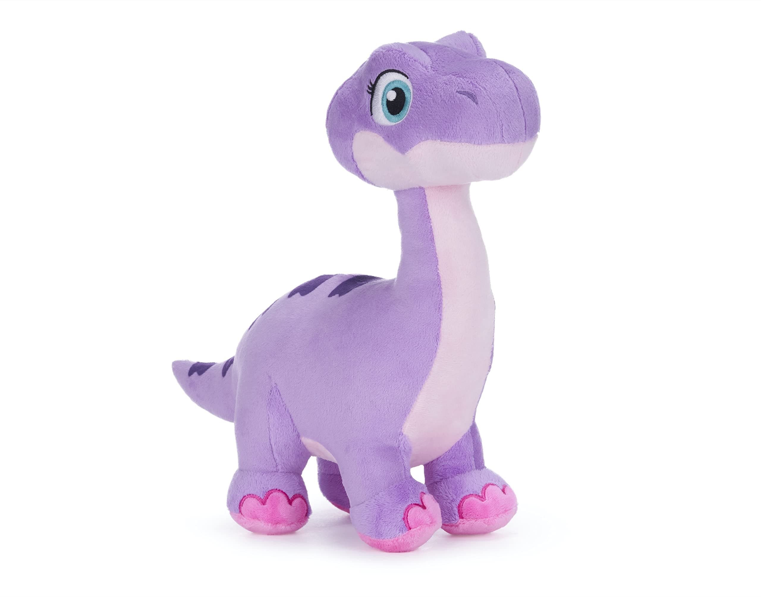Posh PawsDinky Dinosaurs 25CM (10-Inch) Brontosaurus Dinosaur Soft Toy, Purple, 37773
