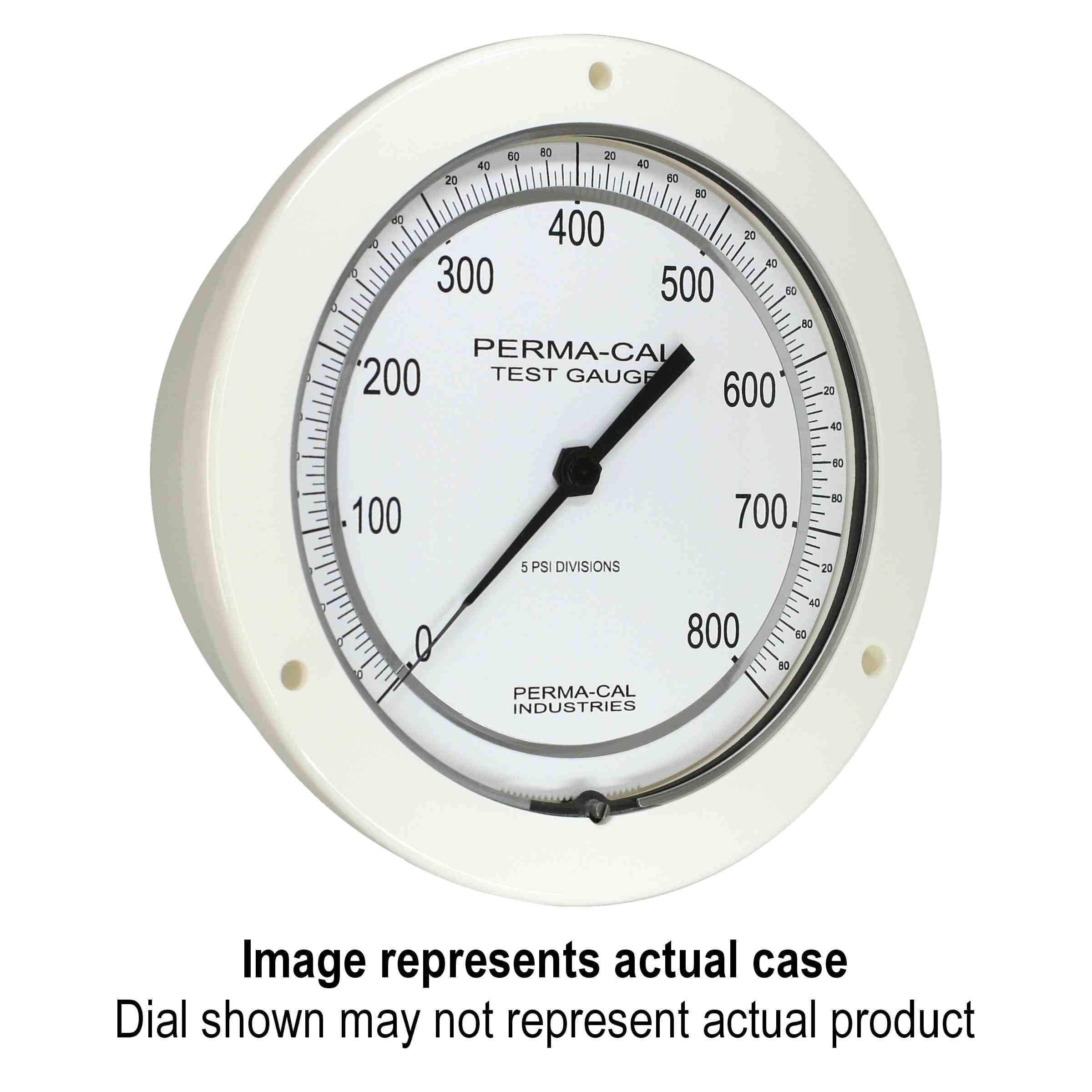 Pneumo Gauge, Sea Water Depth, Gearless, Test, 225|750 MSW|FSW, 6" Dial, White Front Flange, 1/4 NPT Back Mount|PN 200FTM93W01