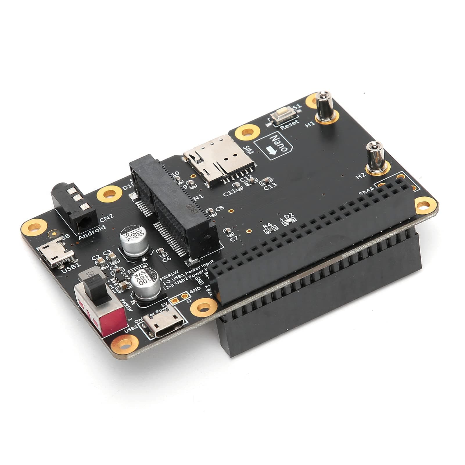 Asixxsix 3G/4G Lte Base Hat For Raspberry Pi 4/3/2/B+ Module Computer Board to Usb With Sim Card, for Umts/Hspa+ and for Gsm/Gprs/Edge Coverage With Regional Or Global Modules