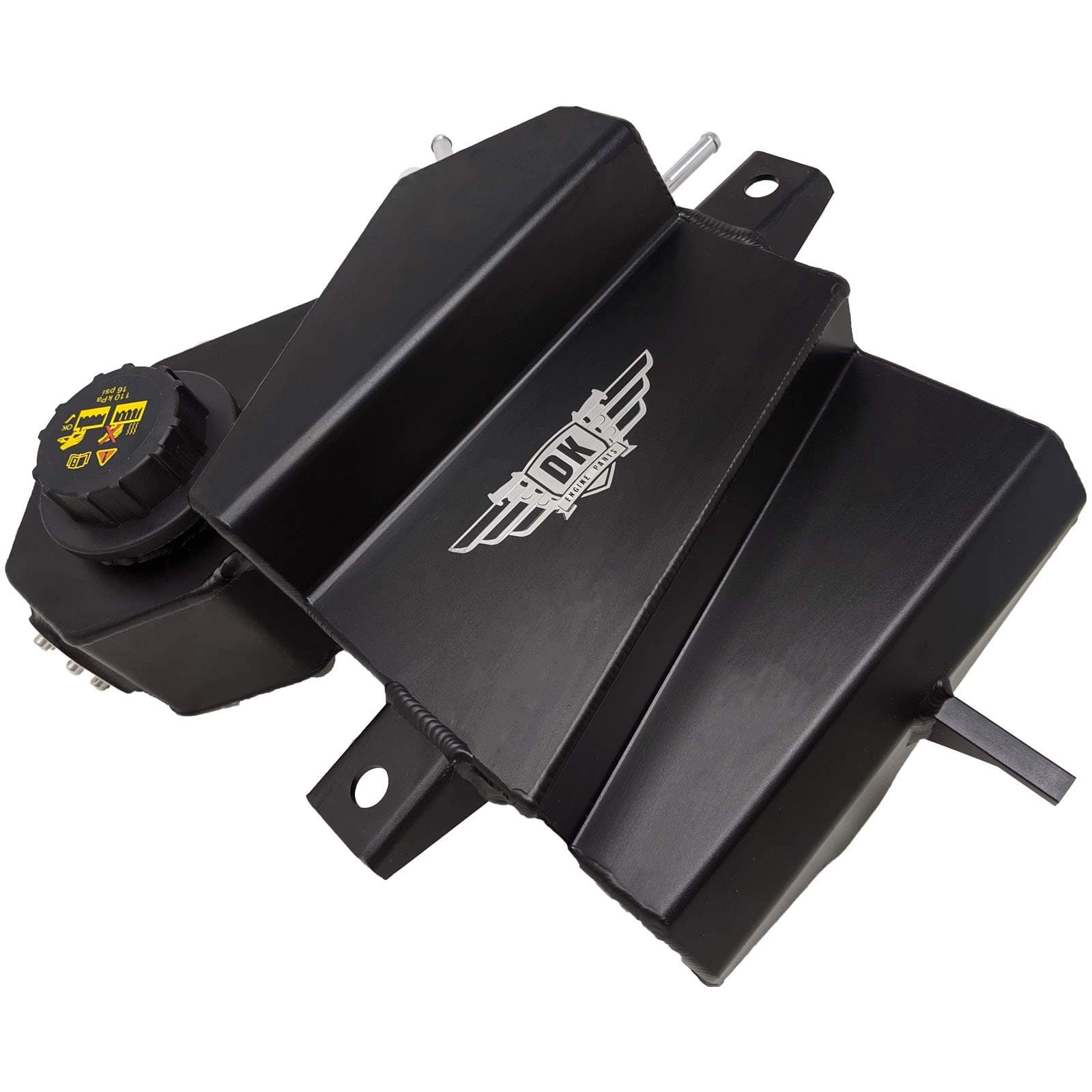 Aluminum Degas Bottle Black and Cap - Updated Sight Glass - Compatible with Ford Powerstroke 6.0L