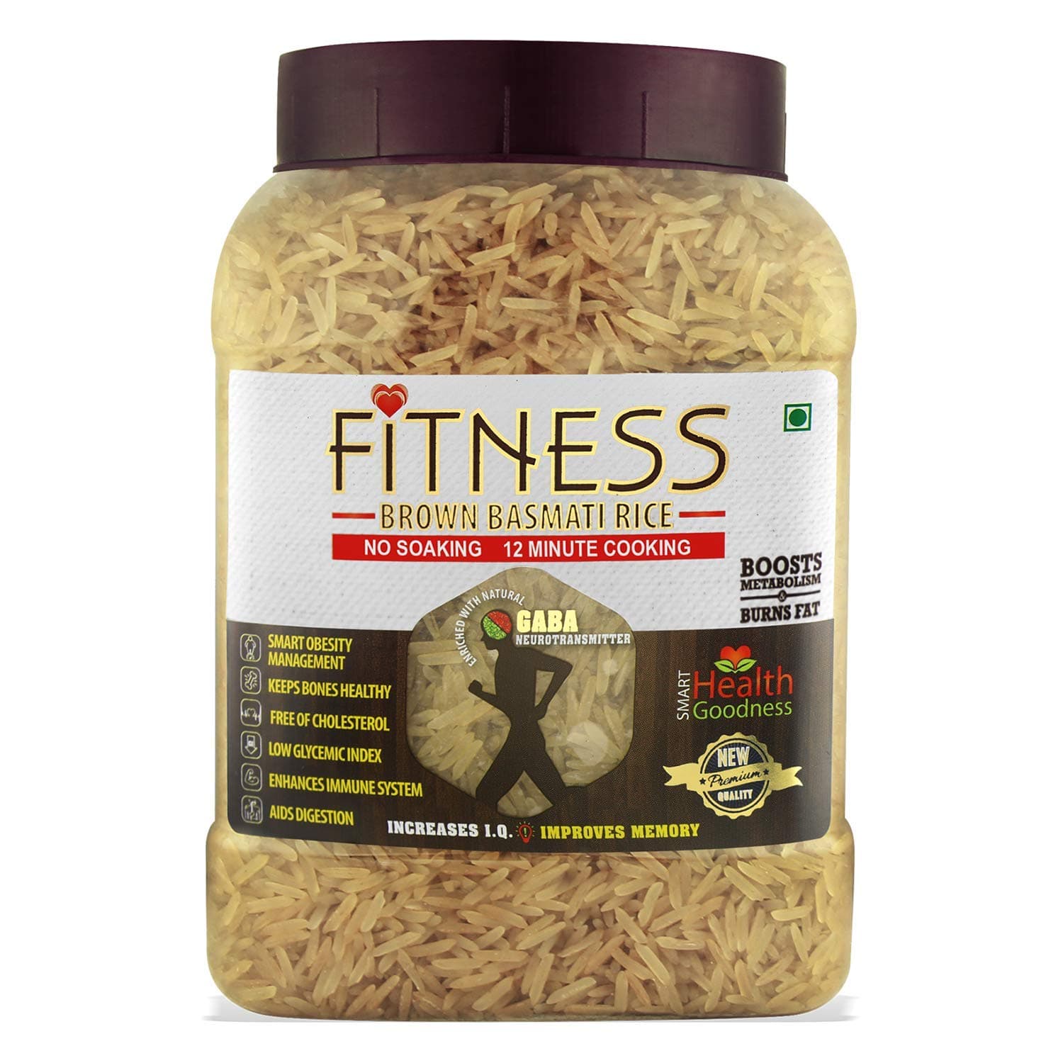Fitness Brown Basmati Rice (4 KG, Jar)