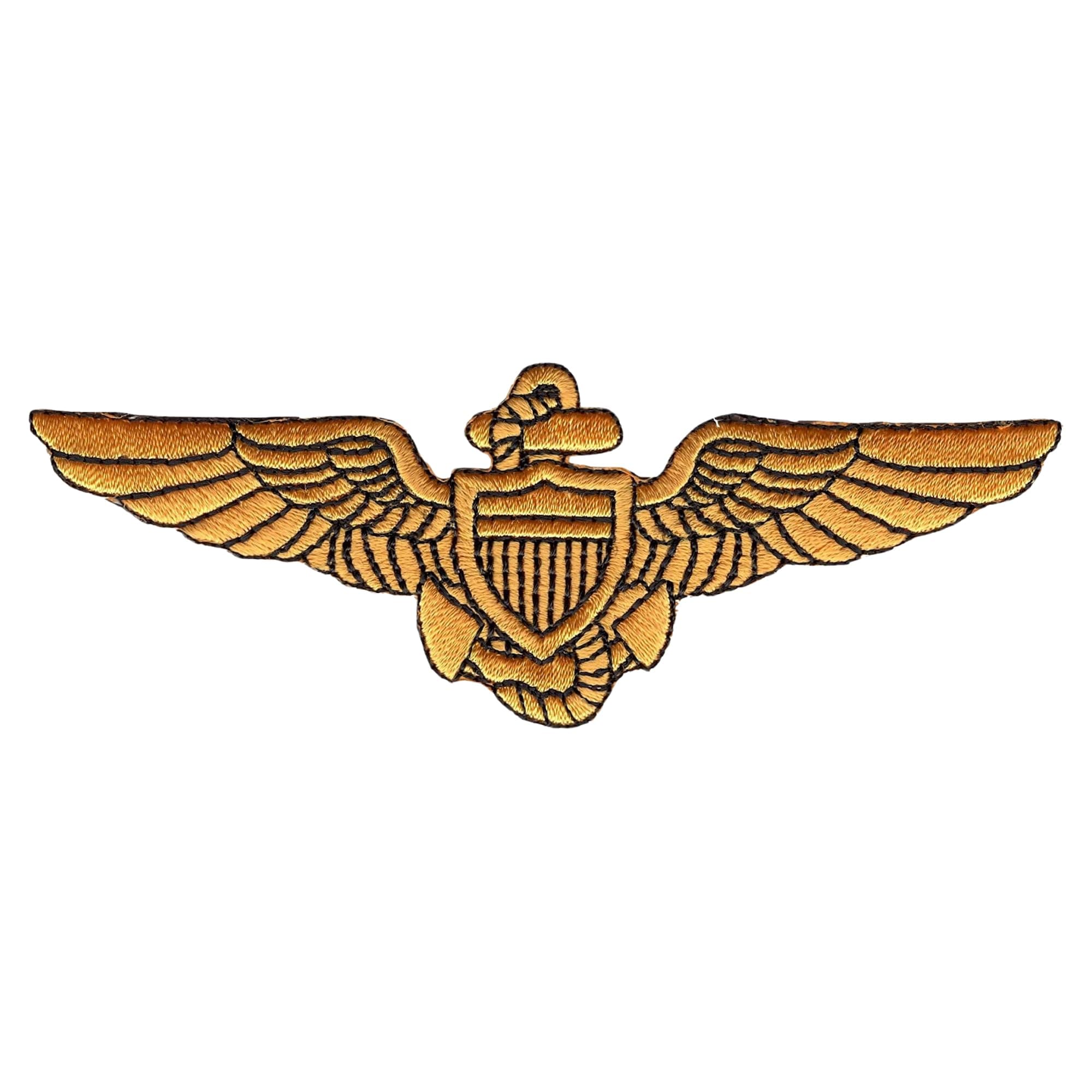 Popular Patch Naval Aviator Pilot Wings Patch Gold -Embroidered Insignia Honoring Naval Aviation Excellence - Sew-On, Iron-On, or Self-Adhesive Application for Uniforms, Jackets, Caps & Displays