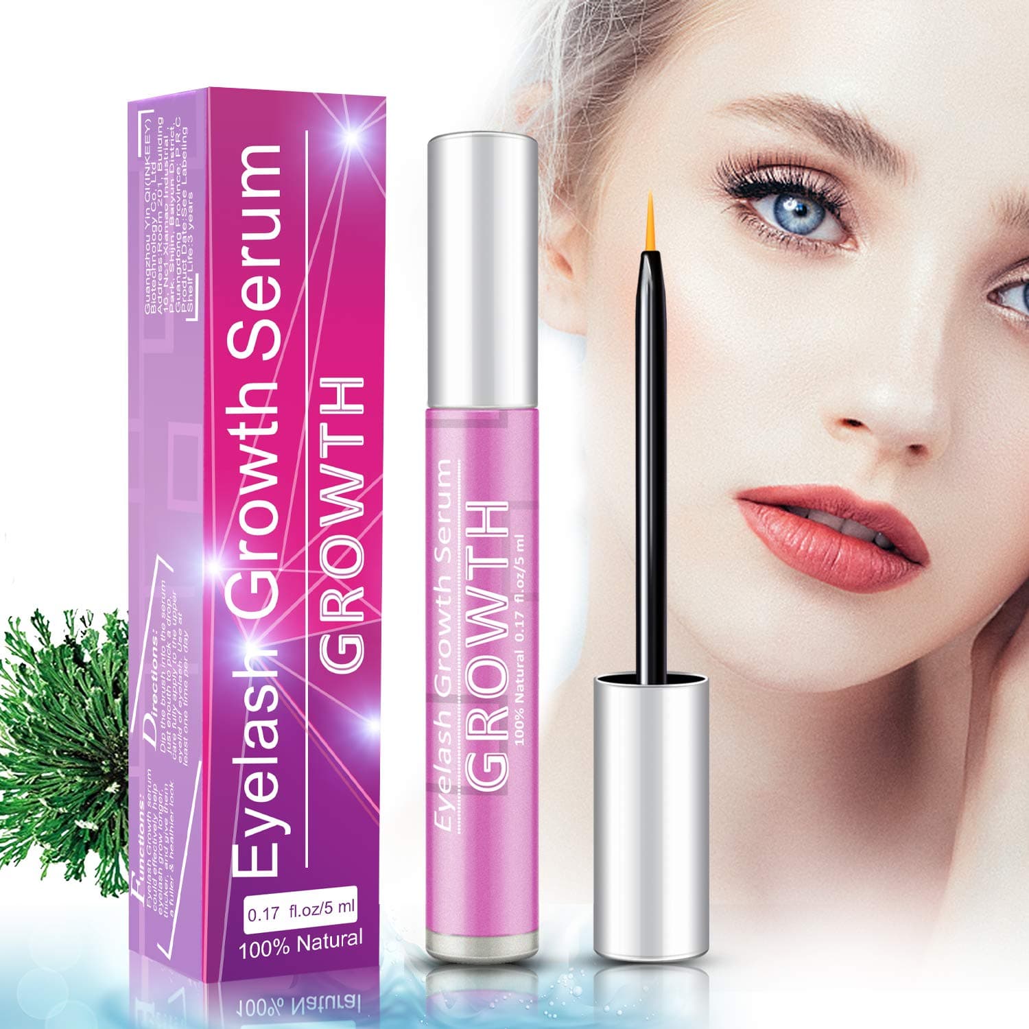 Hairgenics Lavish Lash – Leesgel Eyelash Growth Serum Natural Lash Enhancer(5ML) for Long, Thick eyelashes and Eyebrows, Nourish Damaged Lashes, No hair falling. Boost Rapid Growth in 20 days