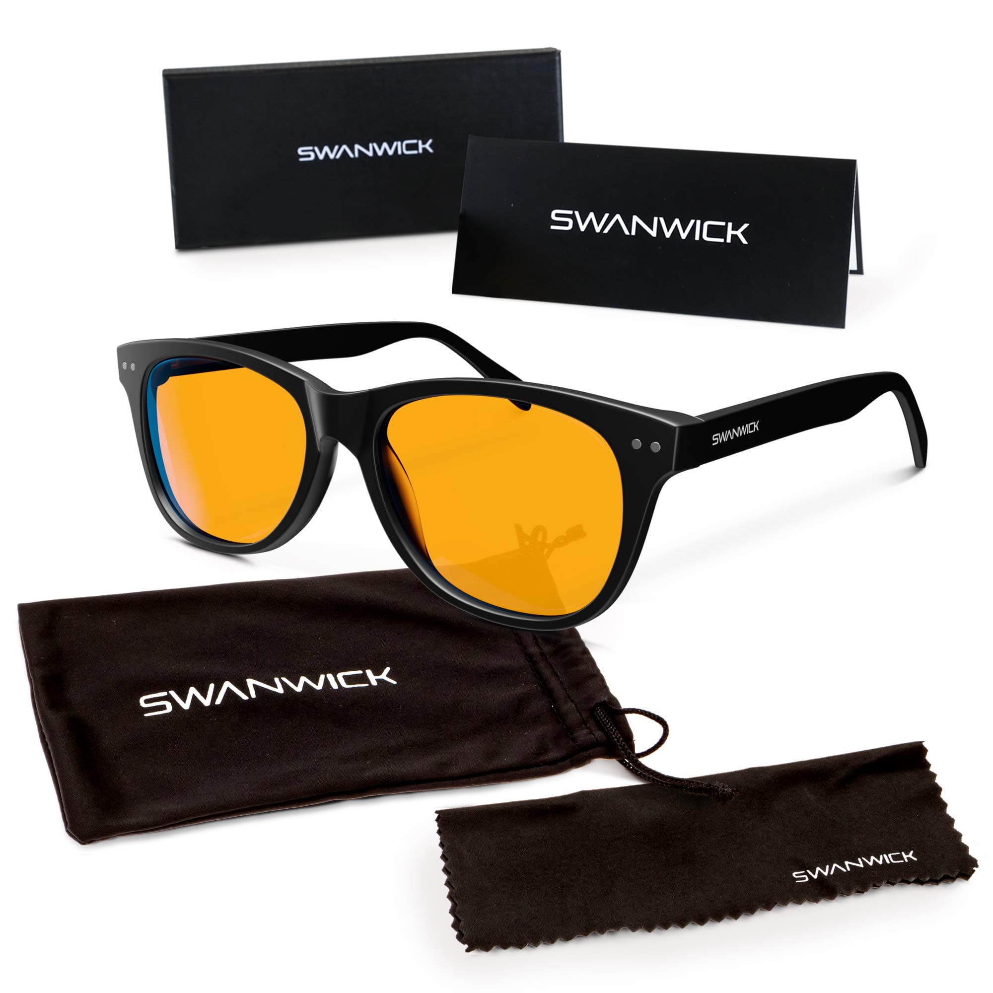 Swanwick - Night Swannies Classic Superior Blue Light Blocking Computer Glasses for Better Night Sleep and Reduce Eyestrain - Kids
