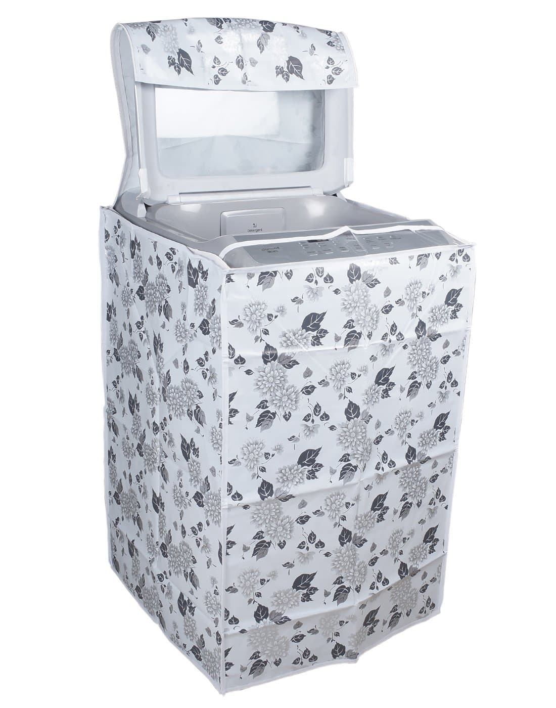 Classic® Top Load Washing Machine Cover Suitable For LG 6 Kg, 6.2 Kg, 6.5 Kg, 7 Kg (56cmsX56cmsX85cms, Half White & Grey)