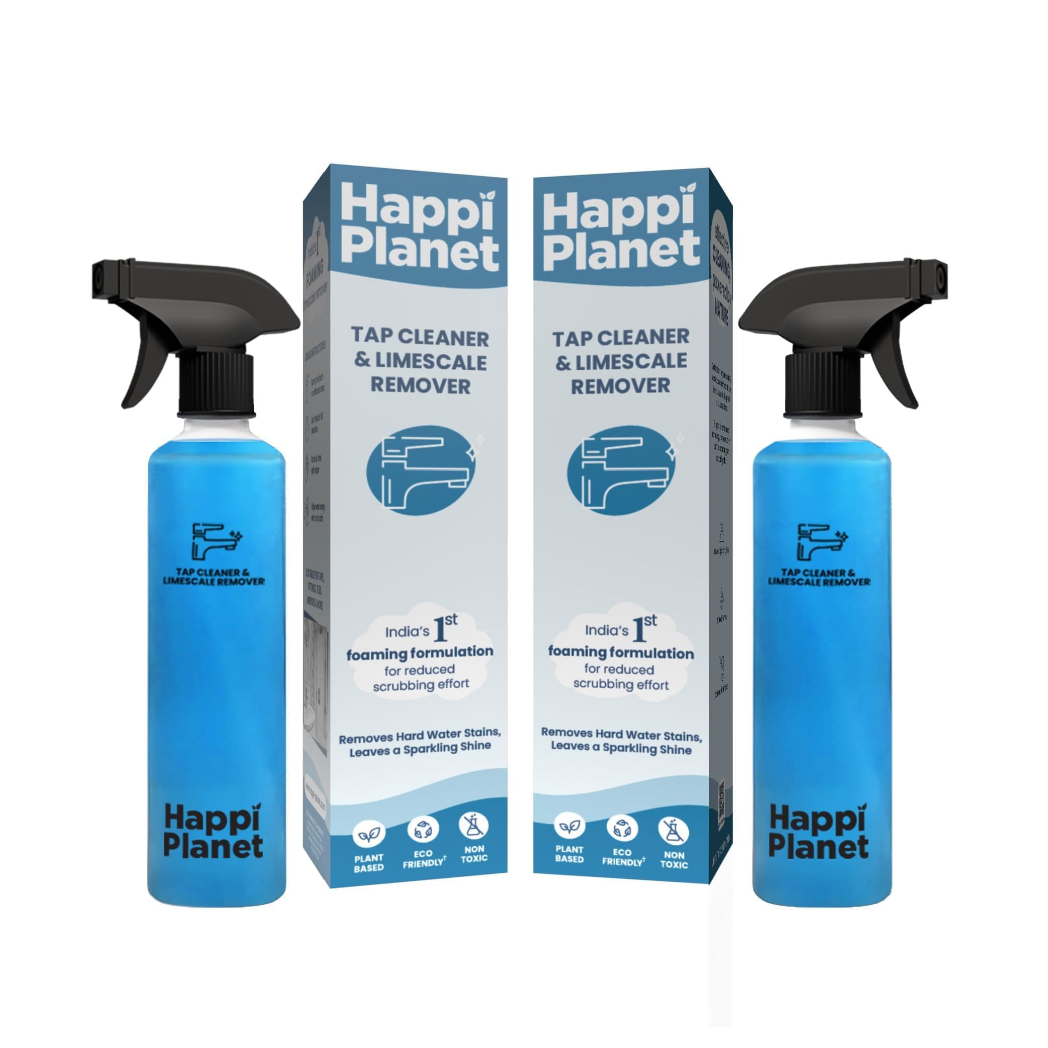 Tap Cleaner & Limescale Remover | India’s 1st Foaming Formulation for Reduced Scrubbing Effort | 500ml X 2 | All Purpose Cleaner - Suitable for Bathroom, Tap, Shower, Tiles, Mirrors