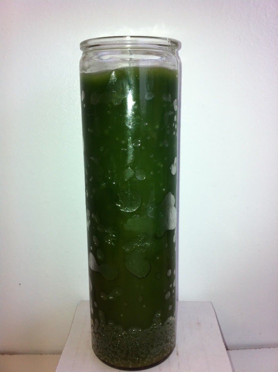 Green 7 Day Unscented 1 Color Candle in Glass