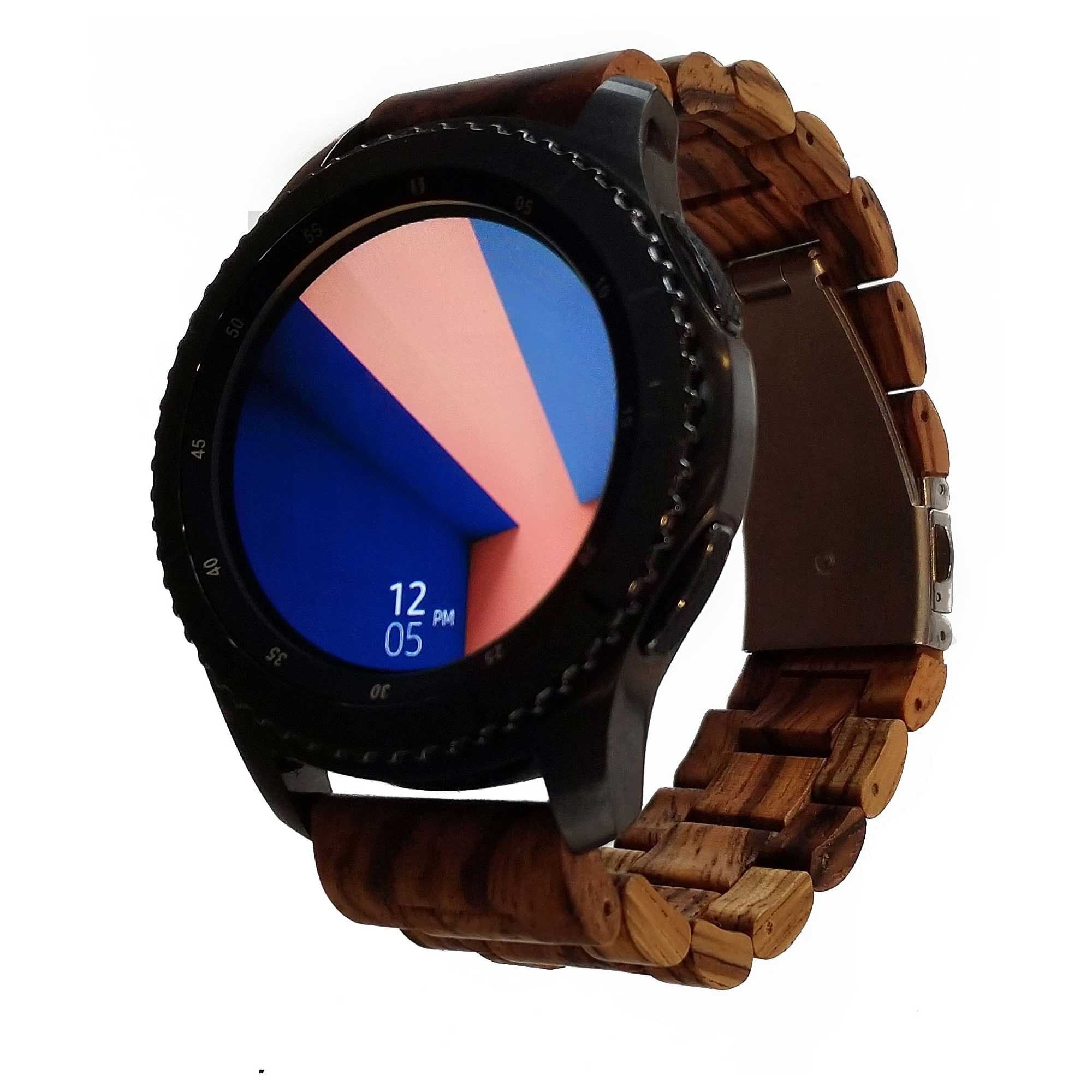 22mm Hardwood Watch Band for Pebble, Android Wear and Regular Wristwatches (Zebrawood)