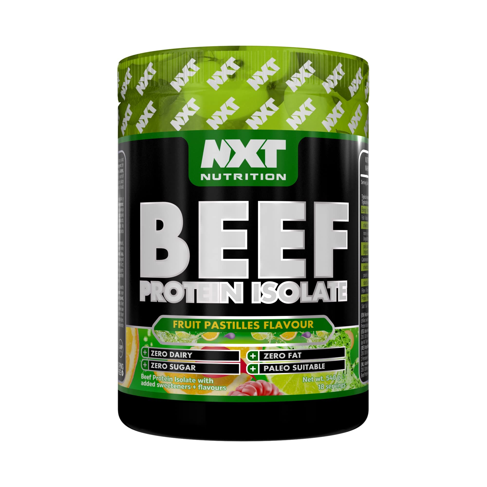 NXT Beef Protein Isolate 540g - High Protein Powder in Natural Amino Acids - Paleo, Keto Friendly - Dairy and Gluten Free | 540g (Fruit Pastilles)
