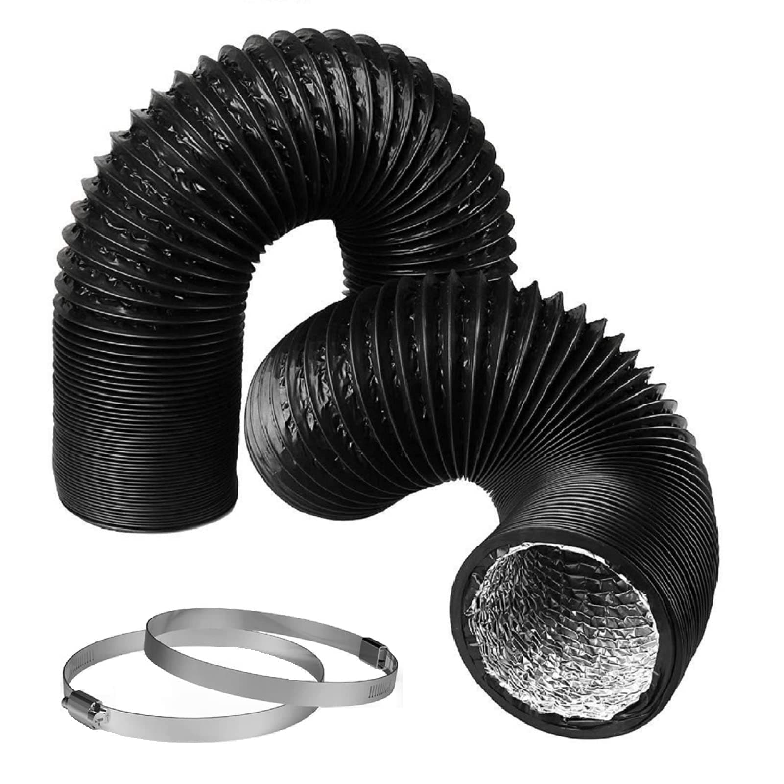 3 inch Air Duct 16 FT Long, Black Flexible Ducting HVAC Hose for Grow Tents, Dryer Rooms, Kitchen, Portable Air Conditioner