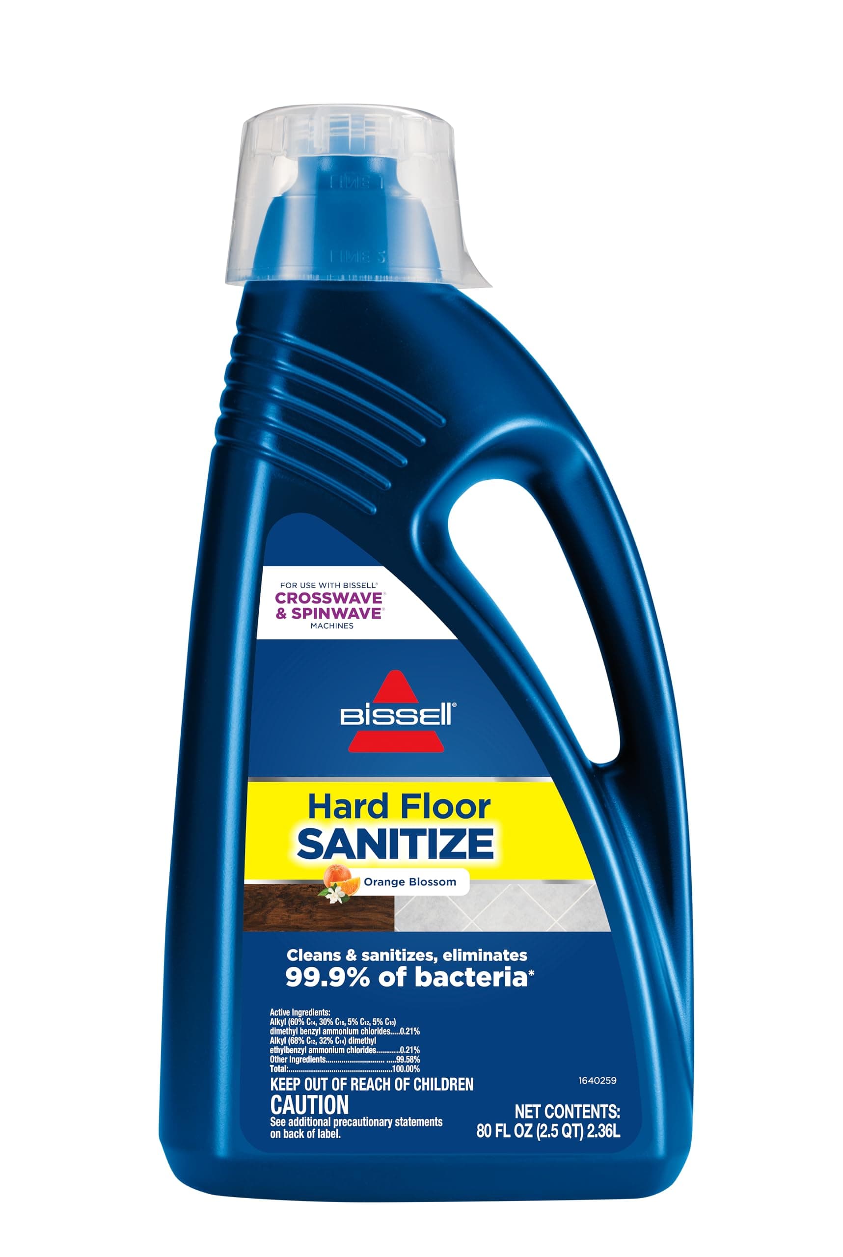 Hard Floor Sanitize Solution, For use in CrossWave and Spinwave, 80oz, Eliminates 99.9% of bacteria