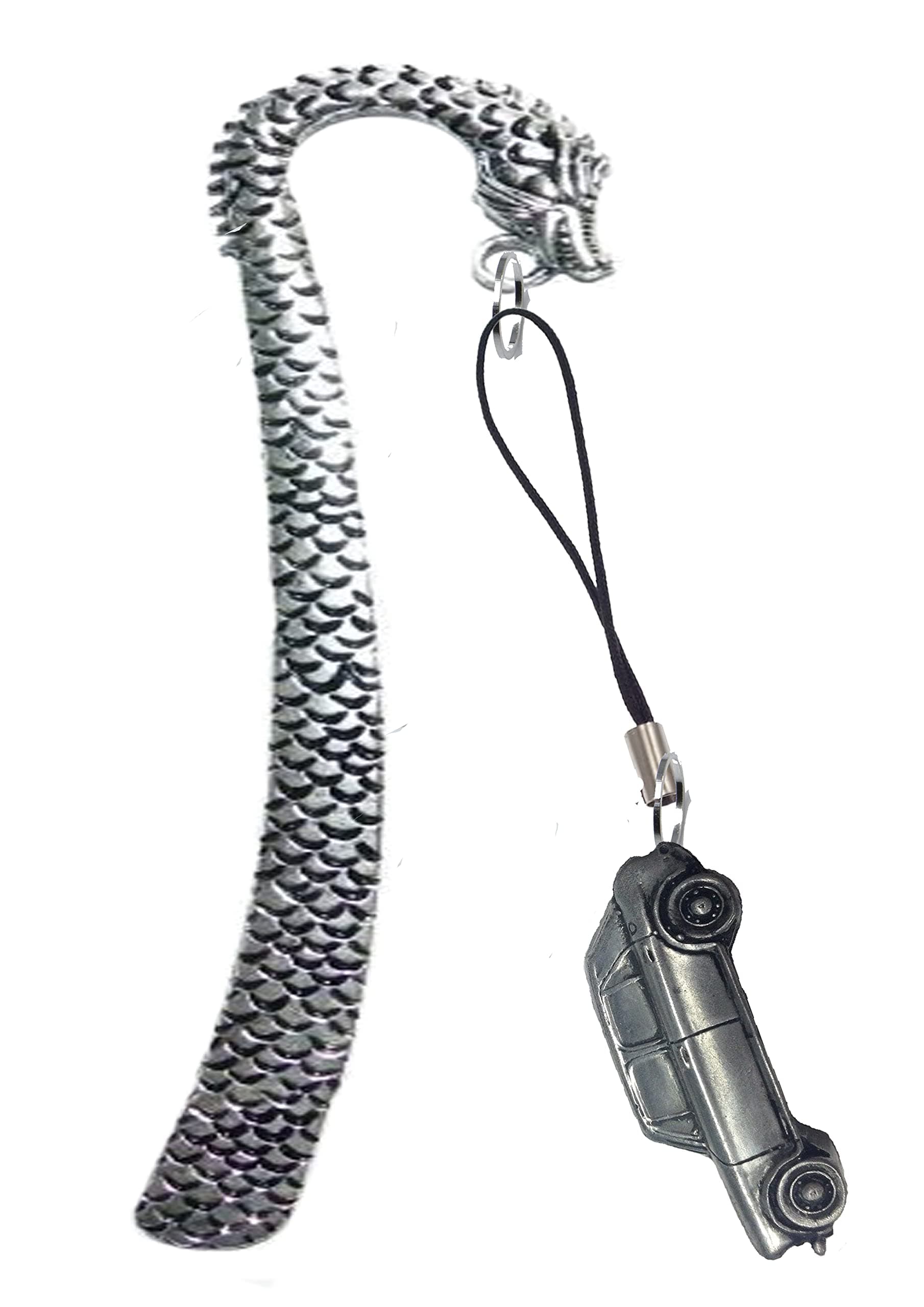 Classic British car Austin 1100 Mk 3 ref9 Pewter Effect Design Charm on a Dragon Bookmark