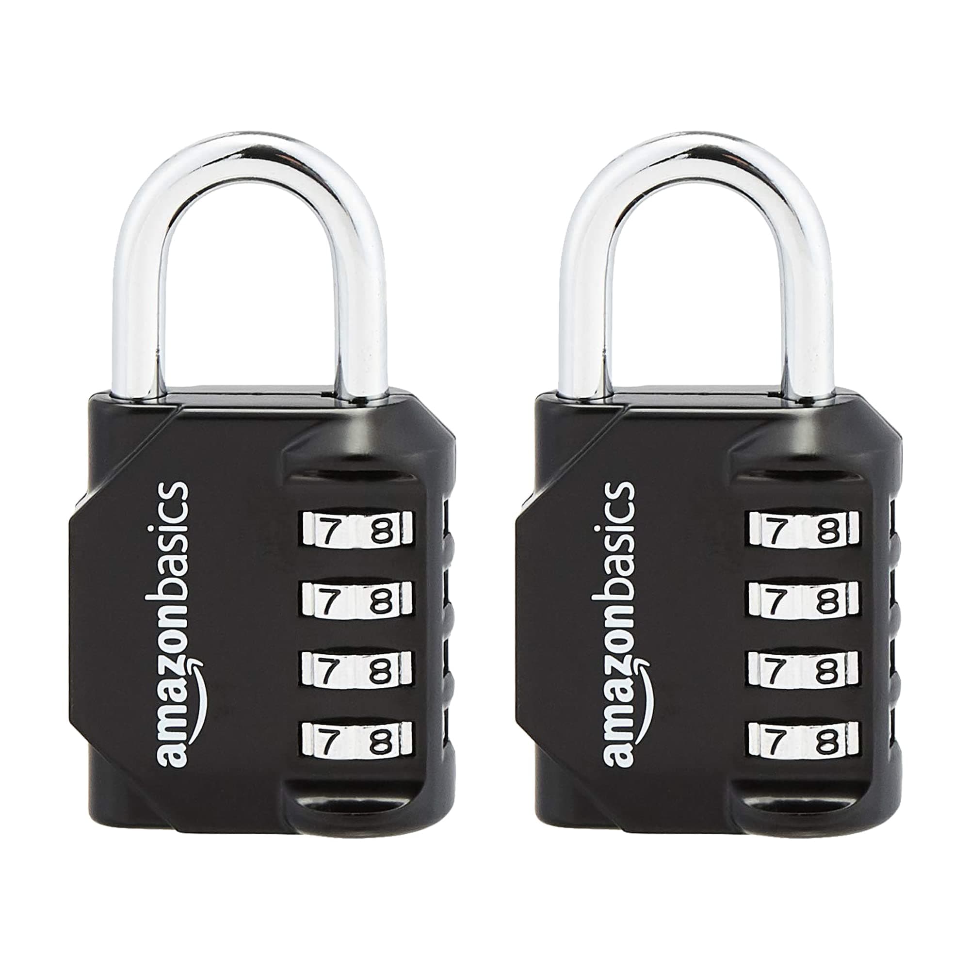 AB-PL111 4-Digit Combination lock, 2 Count, Black/Silver