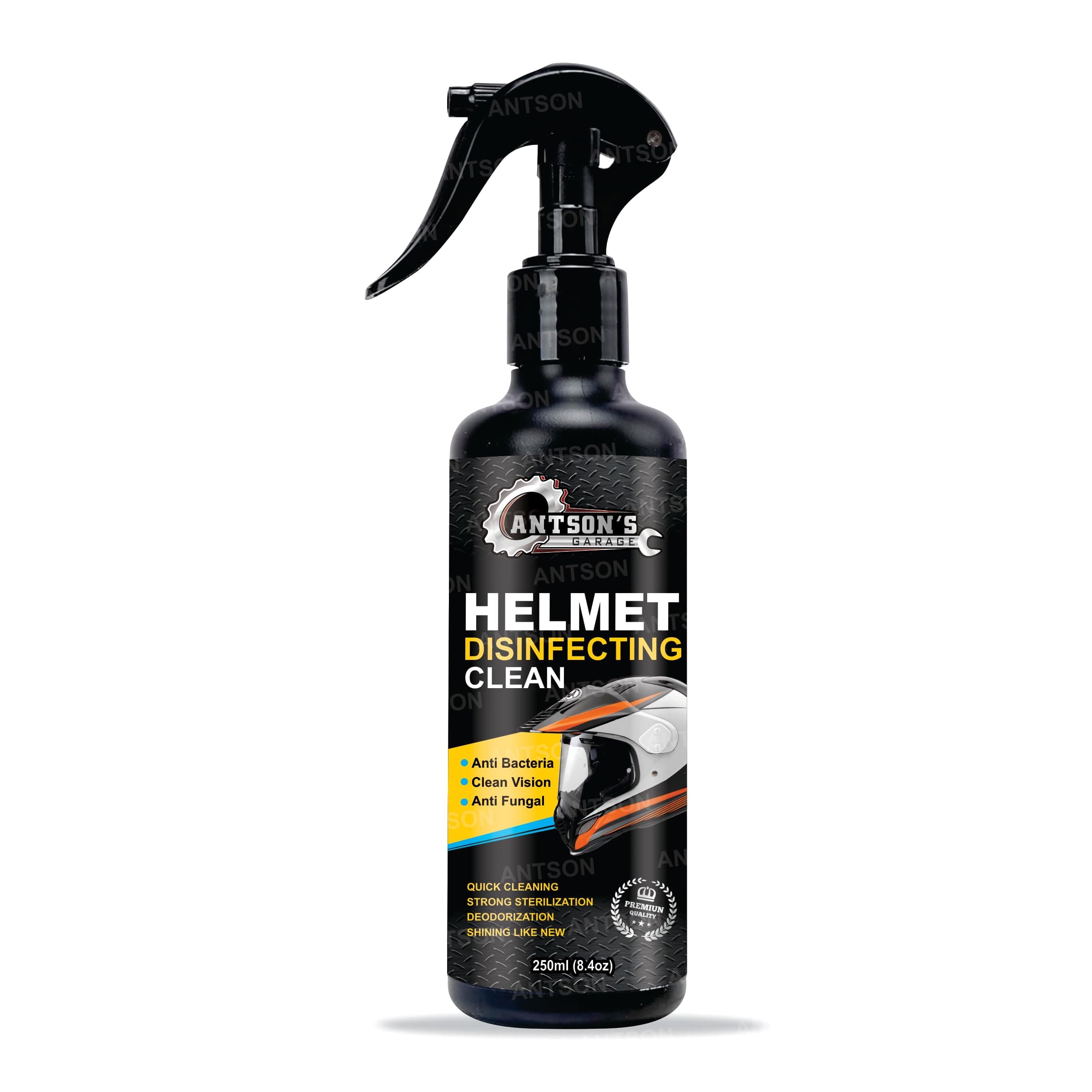 Antson Helmet Cleaner Spray 250 ML, Helmet Interior Cleaner, Anti-Bacterial Spray for Helmet, Visor Cleaner, Anti-Bacterial Formula Protects Hair Loss and fungal infections (250 ml)