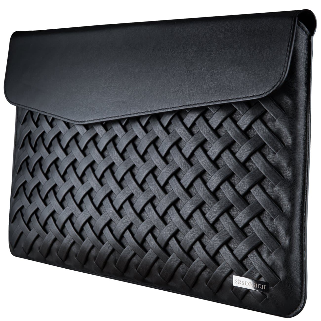 SRS DIGICH Laptop Sleeve, 12 inch Laptop Sleeve with Waterproof PU Leather and Soft Lining Compatible with MacBook 12 Inch Ipad Pro 10.5 Inch Black