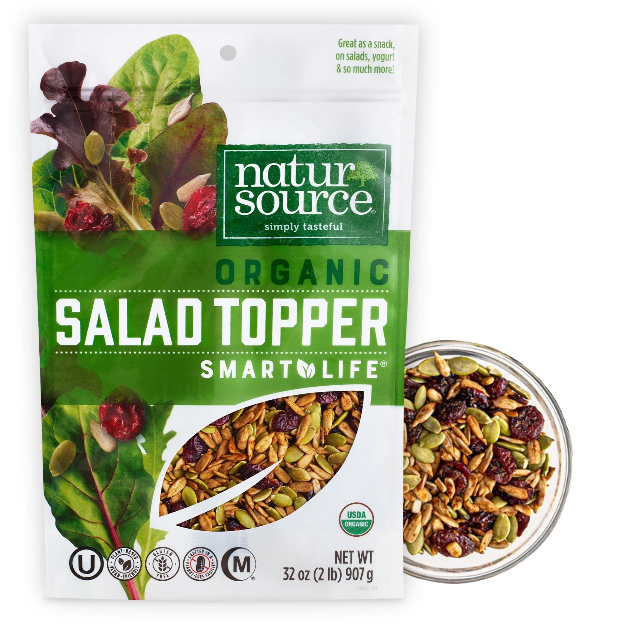 - naturSource Organic Salad Topper - Salad Toppings, Salad Mix, Salad Toppers Seeds and Cranberries, Crunchy, Mixed Seeds for Salad, Oatmeal or Yogurt, Natural, Gluten Free, Organic - 32 Oz (2 Lb)