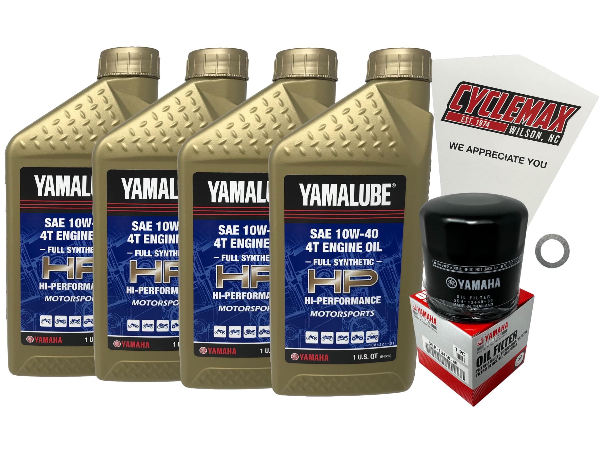 Full Synthetic Oil Change Kit compatible with 2007-2016 Yamaha YZF-R1