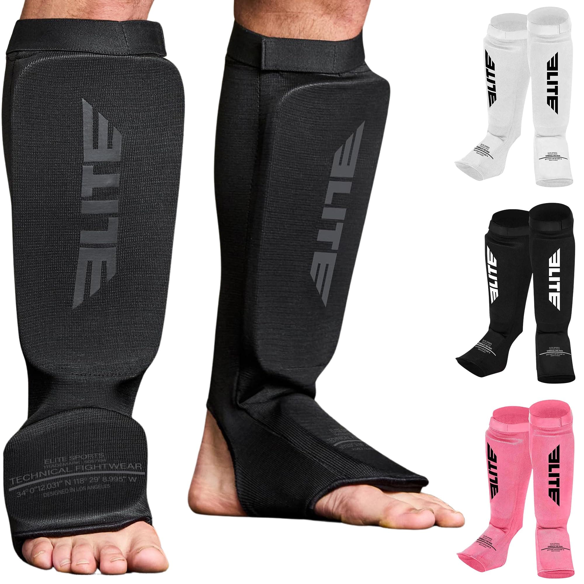 MMA Shin Pads for Muay Thai and Kickboxing, Protective Shin Guards with Instep Guard for Sparring and Training, for Adults, Kids, and Youth