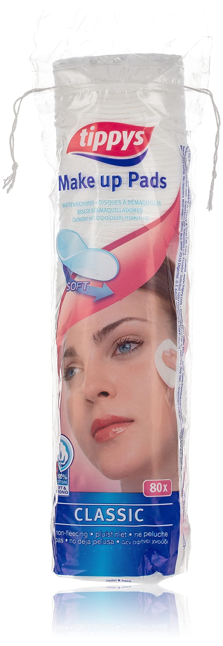 Tippys Classic 80pcs Makeup Remover Pads - Cotton, Round Shape