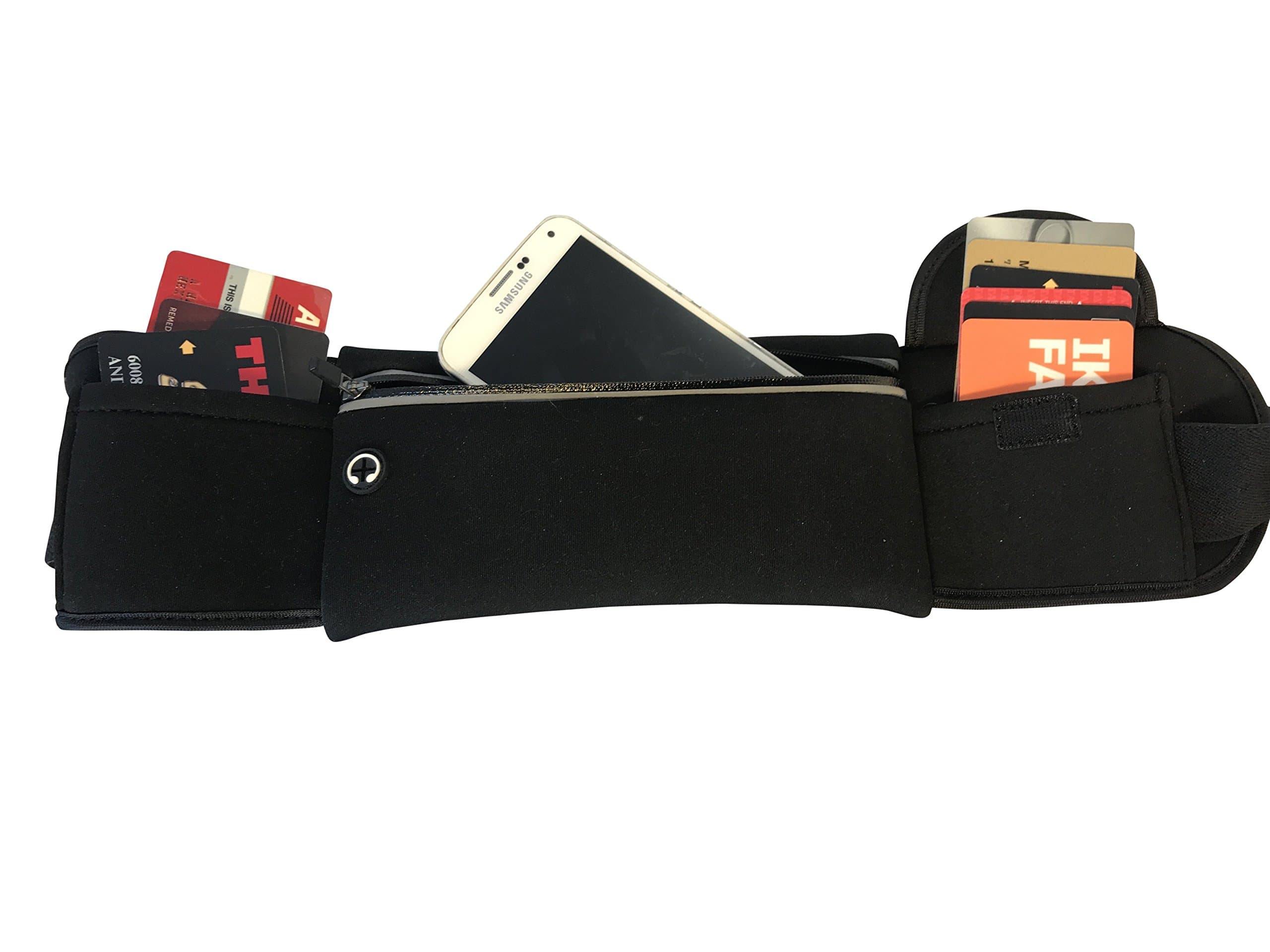 Adjustable Walking Belt - Running Waist Pouch Belt - for iPhone 6, 7, 8, 10 - Android.Security Travel Waist Pack: Men and Women. Adjustable Water Resistant Reflective Neoprene for Smartphones