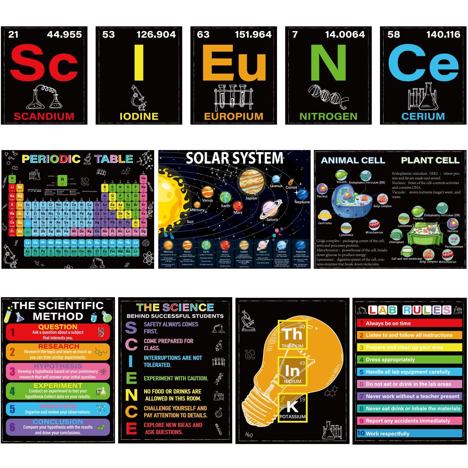 12 Periodic Table Poster Science Posters for Classroom Middle School Science Bulletin Board Sets for Classroom Science Posters for Middle School Classroom Decor Middle School Poster Large Colorful