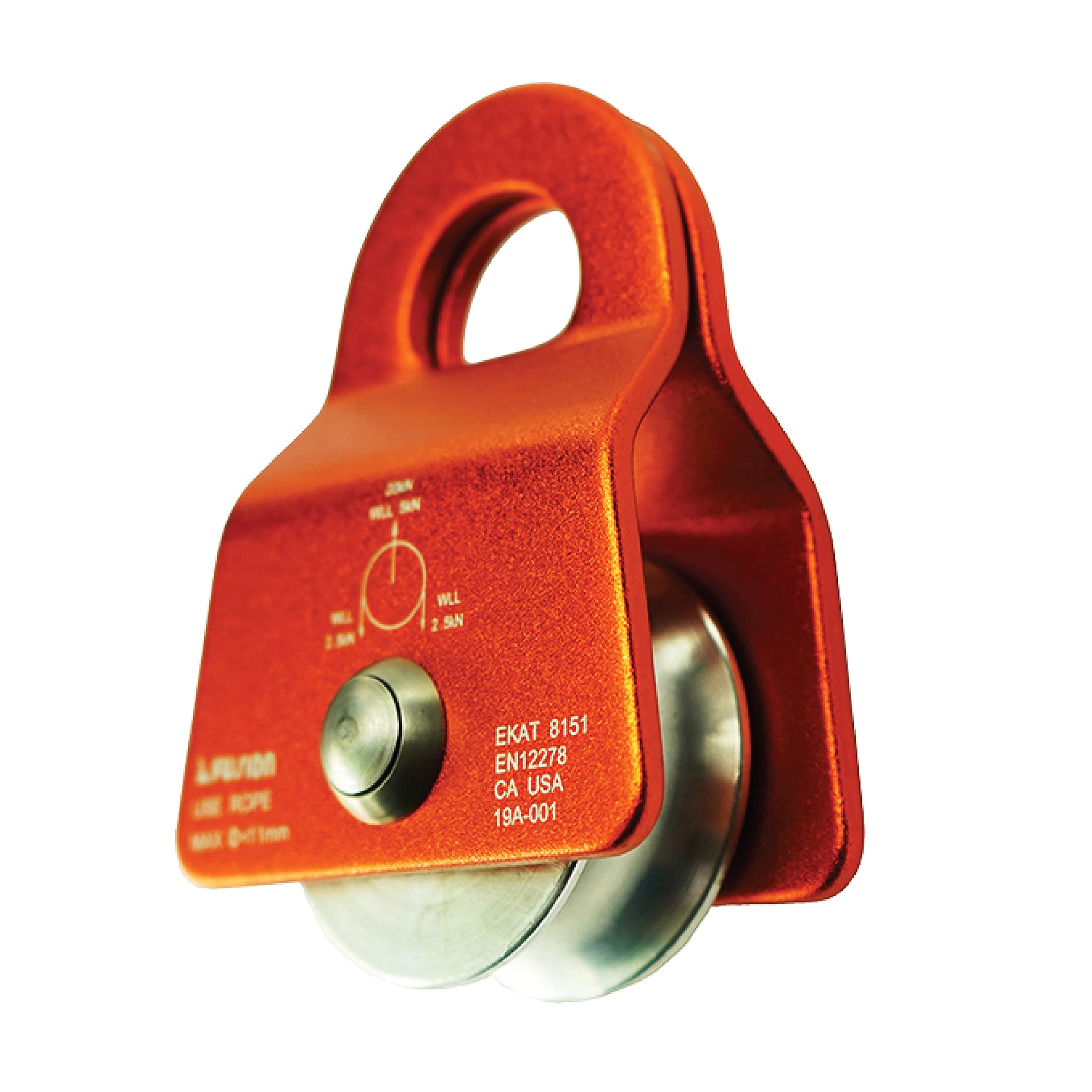 Fusion Climb Ekat Micro Aluminum Side Swing Pulley Orange 20KN, 11MM Rope (FP-8151)
