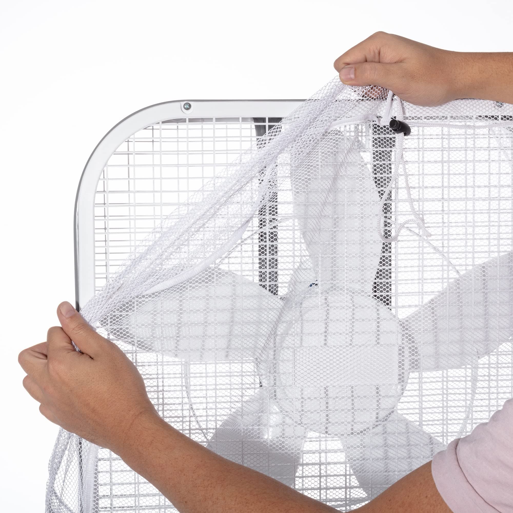 ARAWARA Window Box Fan Covers (Not included fan), Mesh Cover for Kid Safe and Finger Protector, Reusable Dustproof Cover, Industrial Fan Cover, Safety Fan Covers, 20 inch Diameter Square Cover, 2 PKS