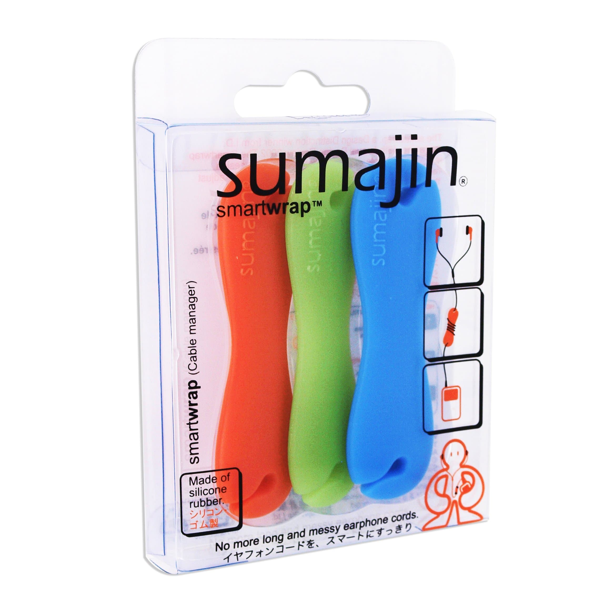 Smartwrap Earphone Cord Manager (Set of 3 - Blue, Green, Orange)