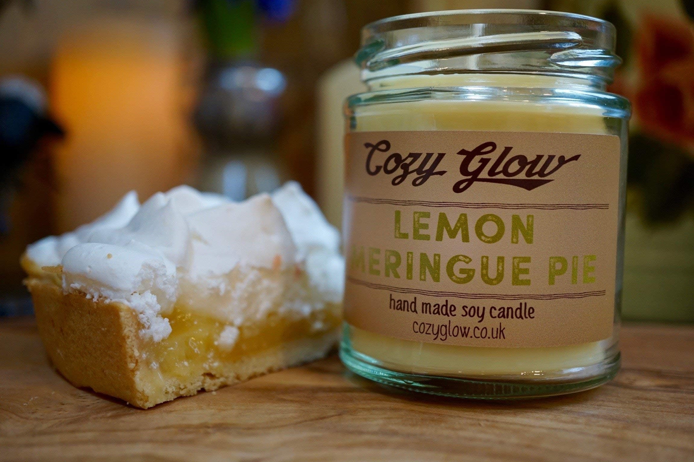 Cozy Glow Lemon Meringue Pie Soy Candle 35 Hours Burn Time / 6.8 ounce Candle Jar