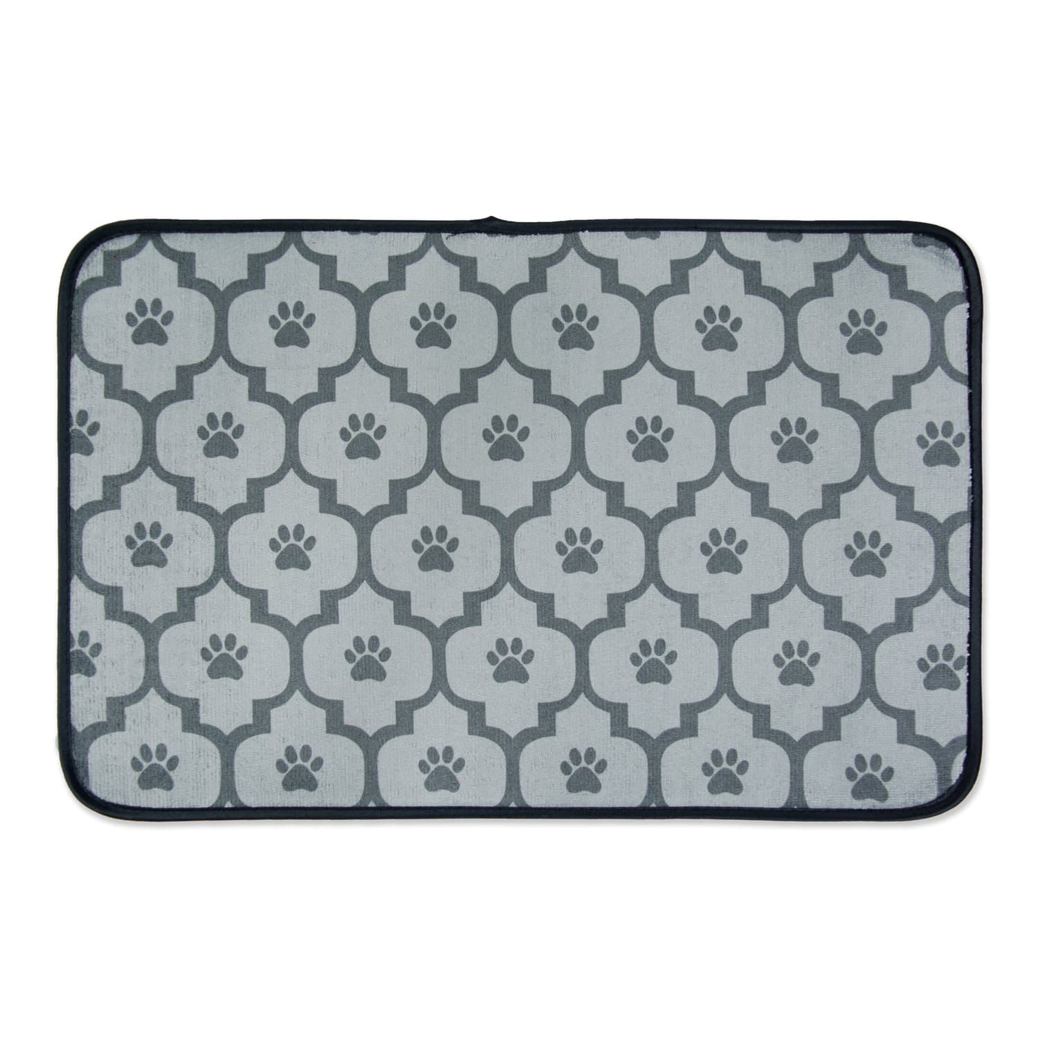 Bone Dry Machine Washable, Ultra Absorbent Pet Mat, Small, 12x18", Gray Lattice