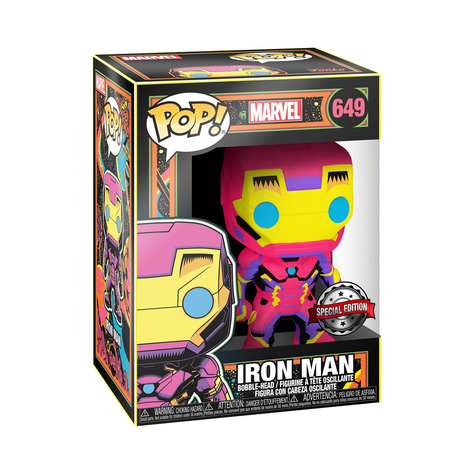 Funko 48846 Marvel Black Light Iron Man Collectable Toy, Multicolour