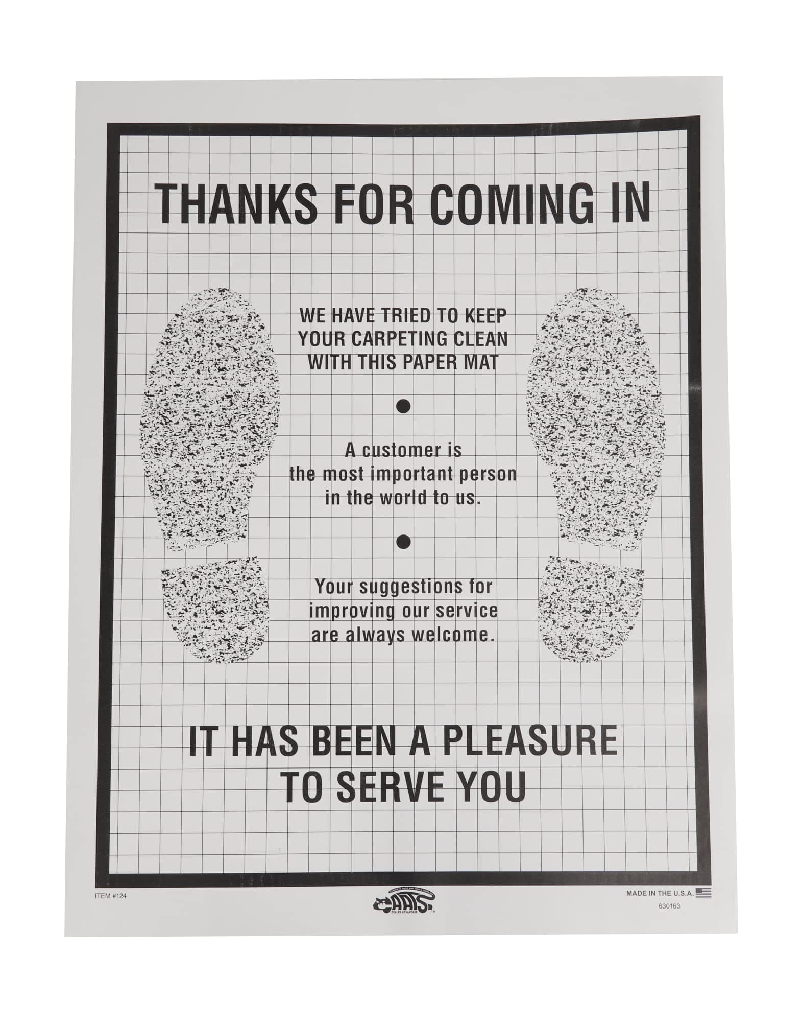 SSWBasicsPolyethylene Floor Mat - Shoe Print - Black - Case of 500