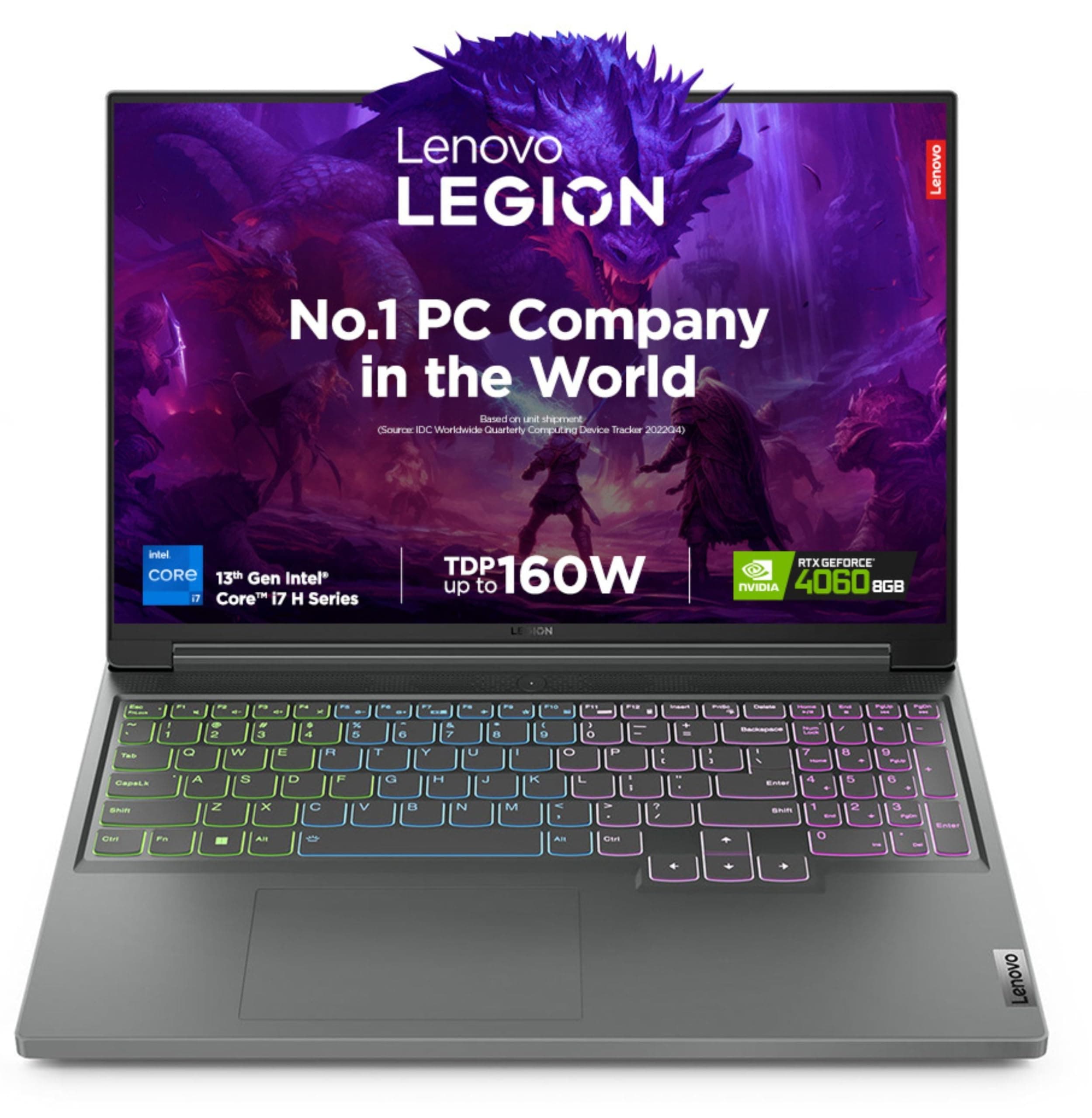 Lenovo Legion Slim 5 Intel Core i7 13620H 16" (40.64cm) WQXGA IPS 165Hz 300Nits Gaming Laptop (16GB/1TB SSD/Win 11/Office 2021/NVIDIA RTX 4060 8GB/Alexa/3 Month Game Pass/Storm Grey/2.4Kg), 82YA00DXIN