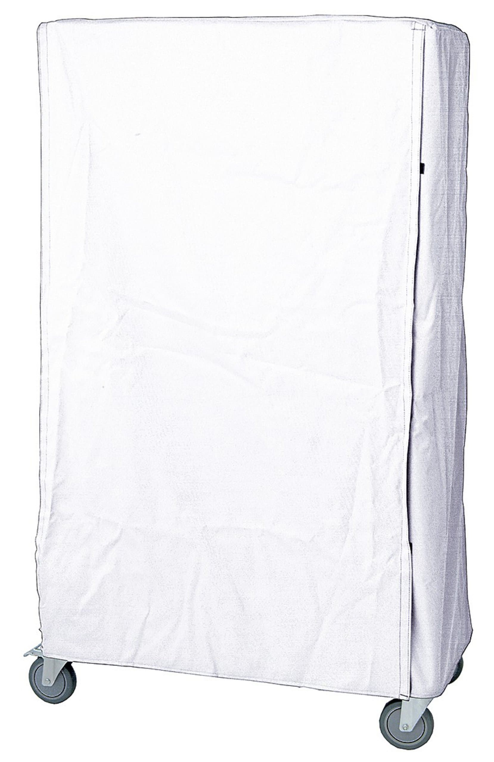 Quantum Storage Systems CC184874WNZ Wire Cart Cover with Zipper Flap, 400 Denier Nylon, White, 18" Width x 48" Length x 74" Height