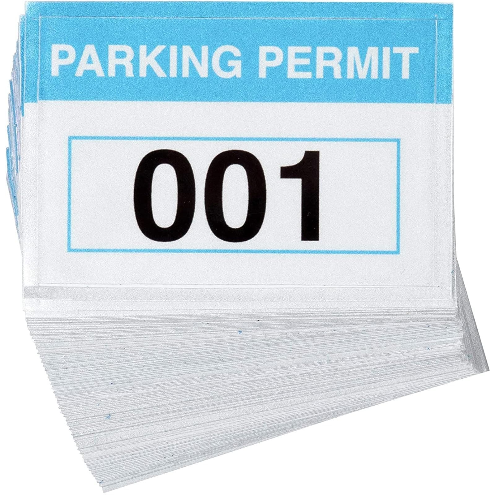 Juvale Sequentially Numbered Parking Permit Sticker (Light Blue, 2 x 3 in, 100-Pack)