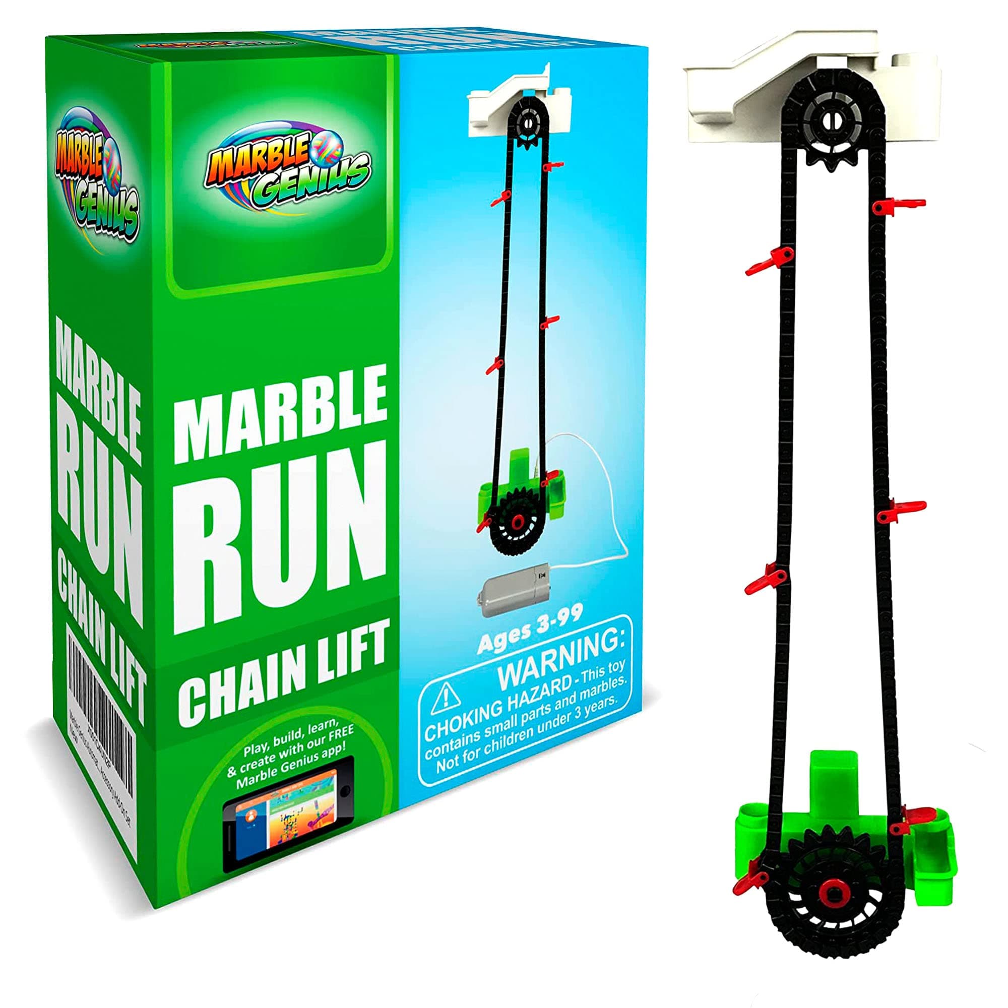 Automatic Chain Lift - Marble Run Accessory Add-On Set for Creating Exciting Mazes, Tracks, and Races - Endless Fun, and Creativity, Experience The Thrills of Marbles Racing