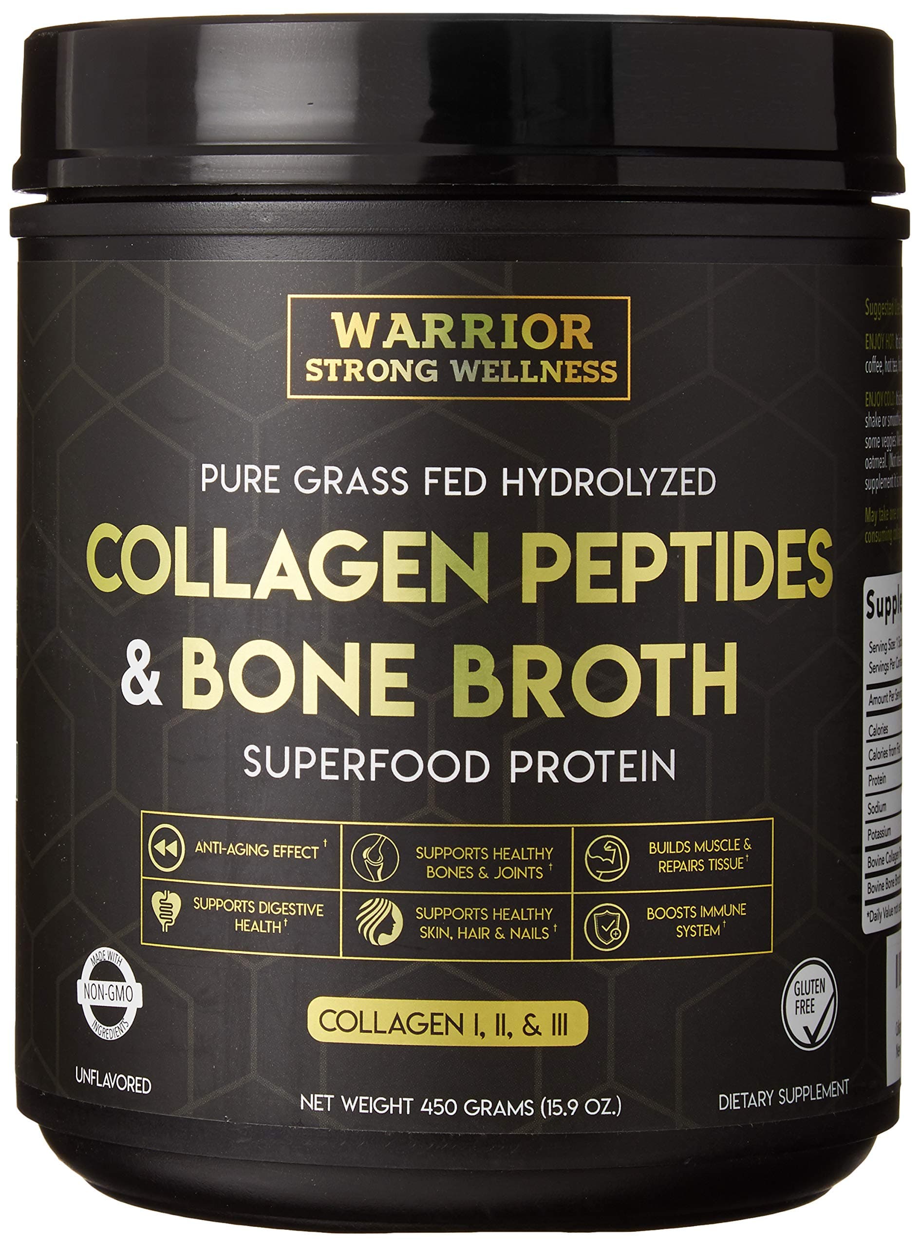 - Premium Collagen Peptides Bone Broth Powder: Grass Fed Hydrolyzed Collagen Boost for Healthy Skin, Nails, Hair, Joints, Muscles, Bones, Digestion, Keto Friendly, Unflavored