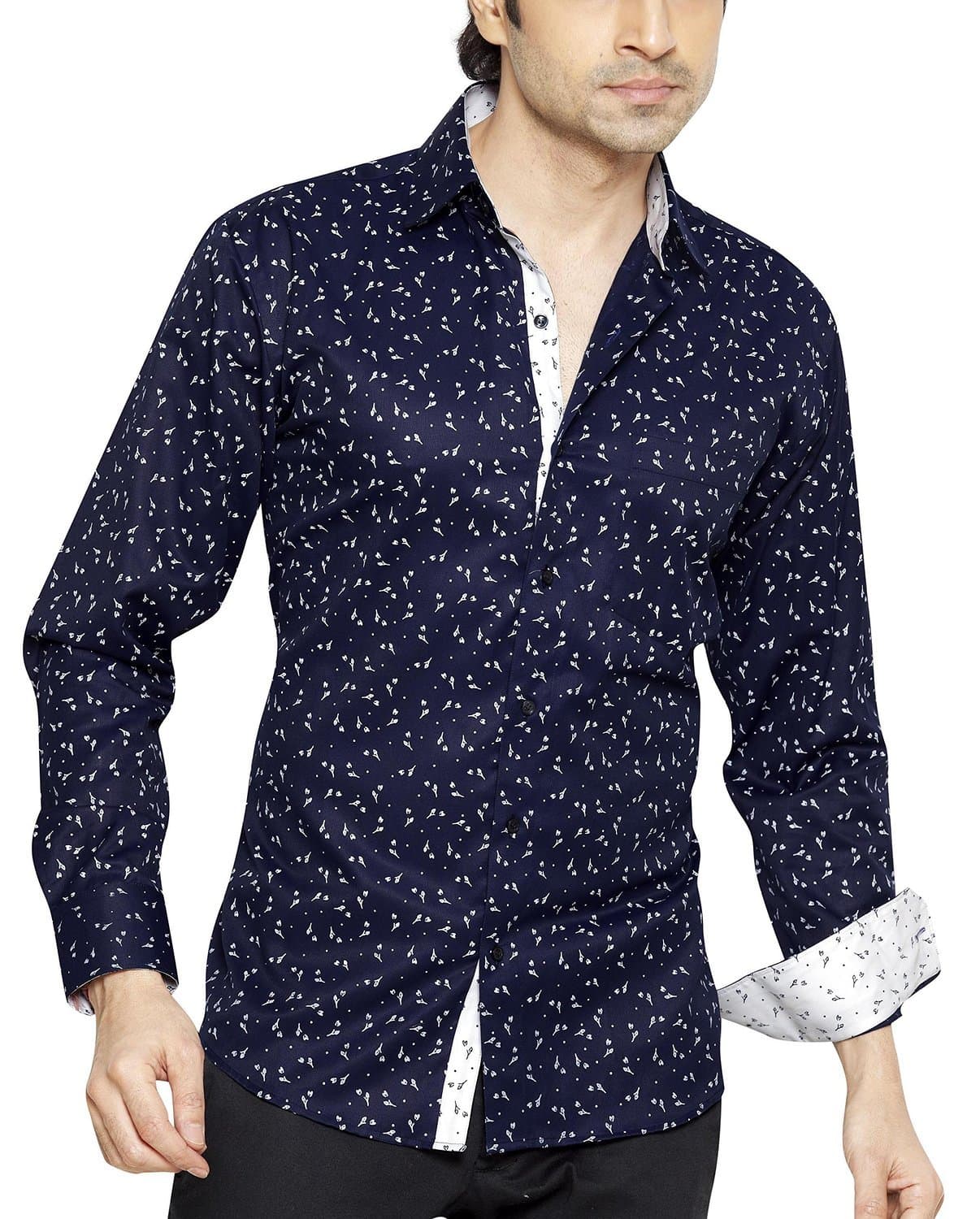 FRANCO ROMANO Men's Regular Fit Classic Long Sleeve Casual Shirt