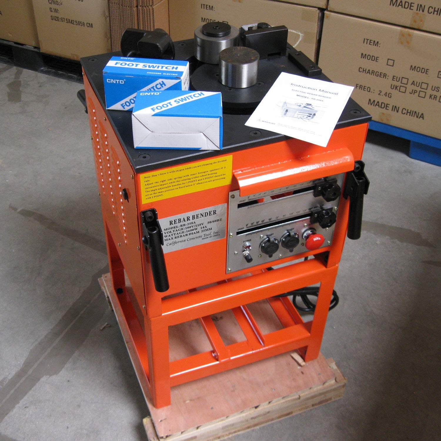 CCTI Electric Rebar Bender - Heavy Duty Bending Up to #8(1 inch/25 mm) Grade 60 Rebar(Model: RB-258A)