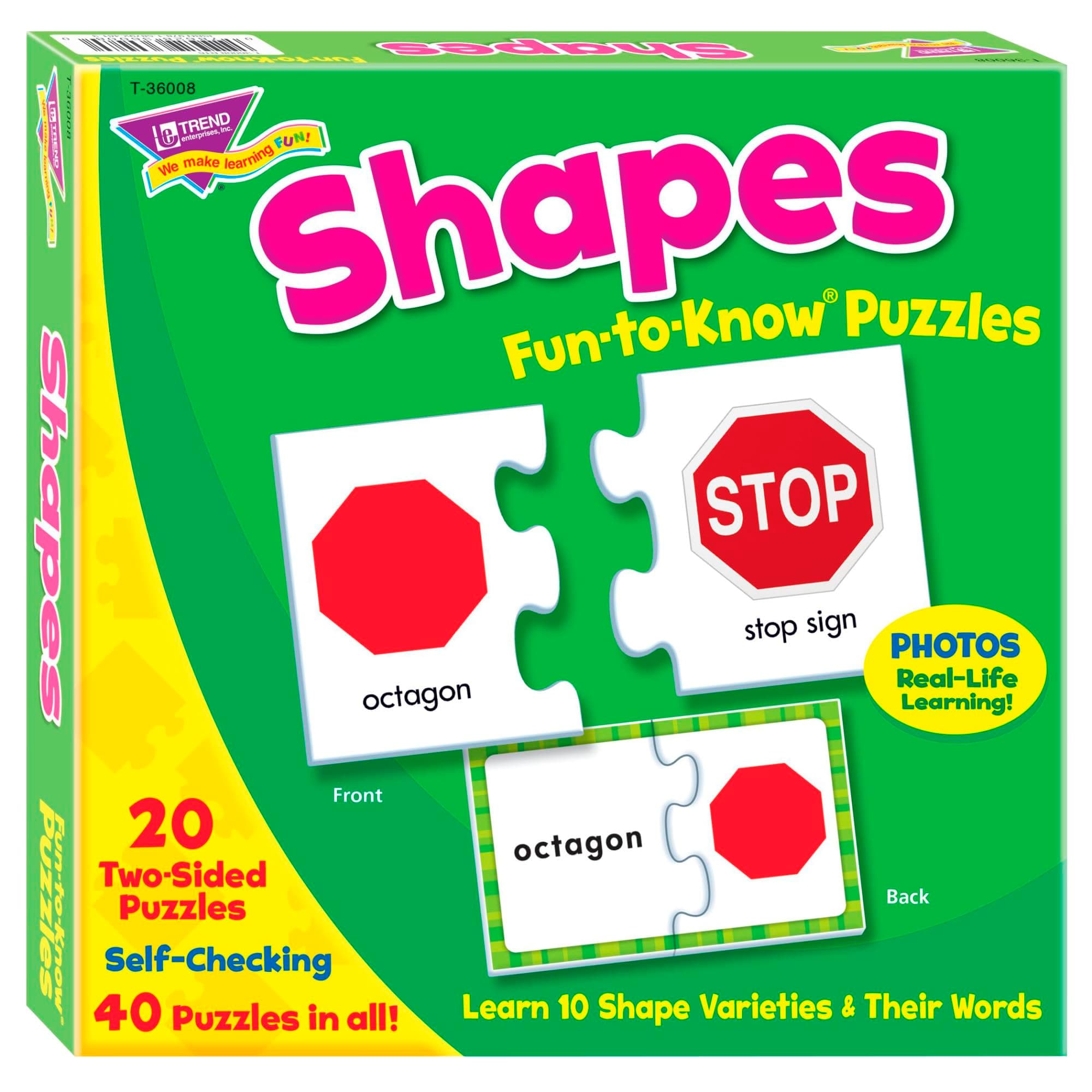 Trend Enterprises, Inc. T-36008 Shapes Fun-to-Know Puzzles, 40