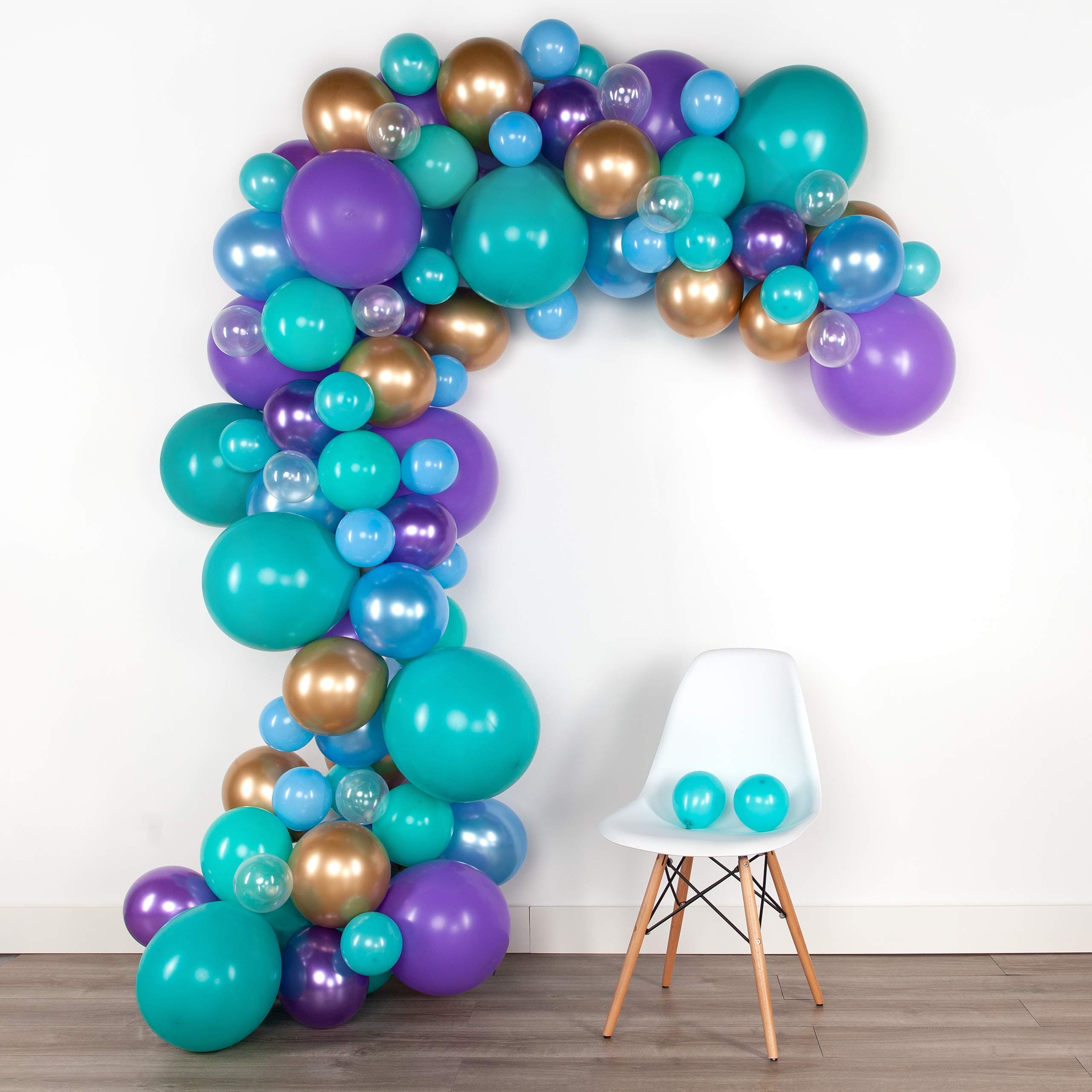 Lunar Bliss 16 ft Balloon Arch & Garland Kit | 100 Balloons, Purple, Blue, Gold Chrome | Birthday Party Decorations, Baby Shower, Engagement, Bridal Shower, Wedding, Anniversary, Event (Mermaid Magic)
